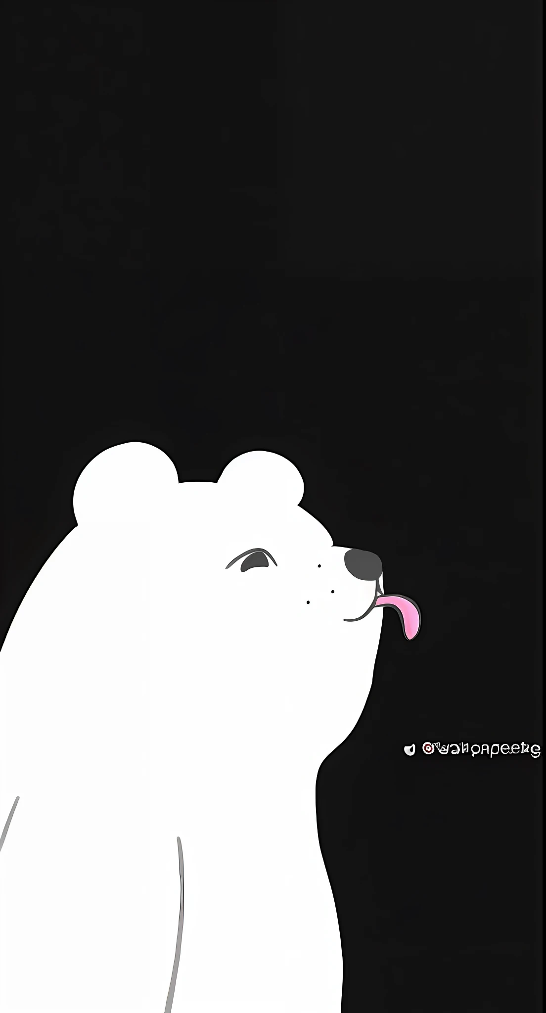 there is a white bear with a pink tongue sticking out of its mouth, minimalist wallpaper, half bear, minimalist cartoon style, water bear, by Kubisi art, minimalistic illustration, 4 k hd wallpapear, polar bear, wallpaper”, minimalist illustration, wallpaper mobile, portrait of anthropomorphic bear, angry bear, funny illustration, cute detailed digital art