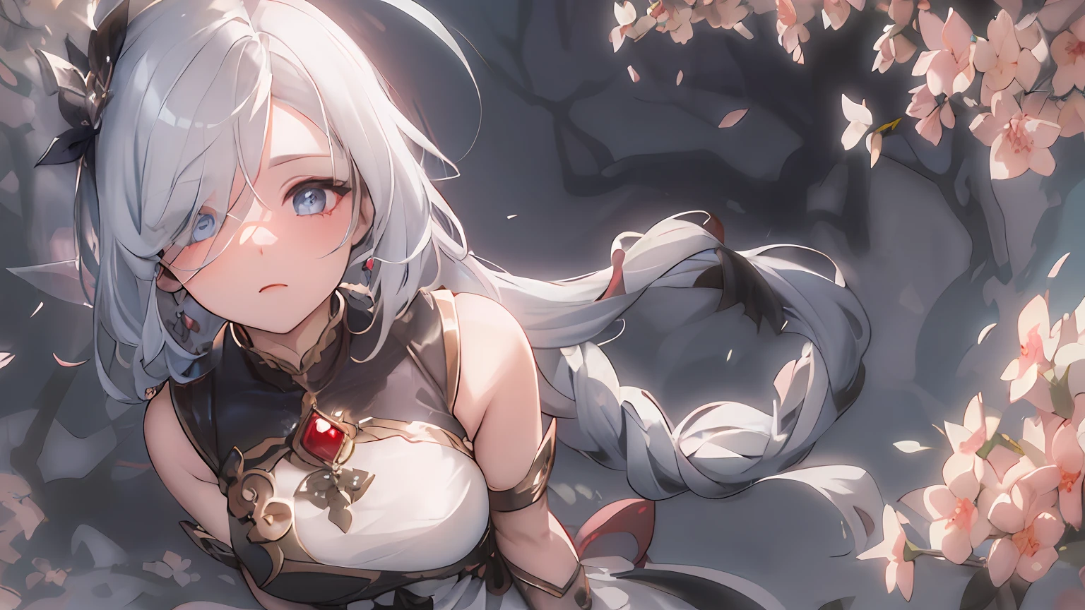 (tmasterpiece:1.2), extreme hight detail, (Konacha style:1.3), Ultra HD 8K, Beautiful blue eyes and white hair(faeries:1.2),(Dream dress:1.1),(Foresters:1.1), Ethereal woods, Ethereal atmosphere, Light blue layered light, number art。 --auto
