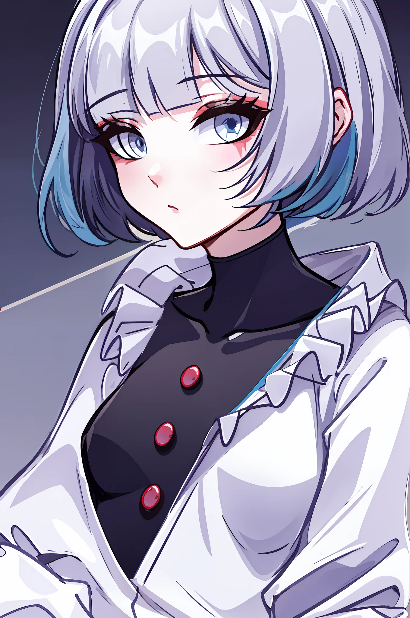 White hair, Blue hair, O cabelo multicolorido, long whitr hair,a matural female,