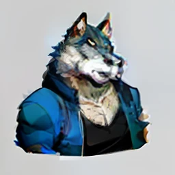 anime character with a cell phone in his hand, concept art by Kamisaka Sekka, trending on pixiv, furry art, from cryptid academia, furry anime, muscular werewolf, an anthropomorphic wolf, koda kazuma, furry chest, good boy giant mecha wolf hound, furry wolf, makoto shinkai ( apex legends )
