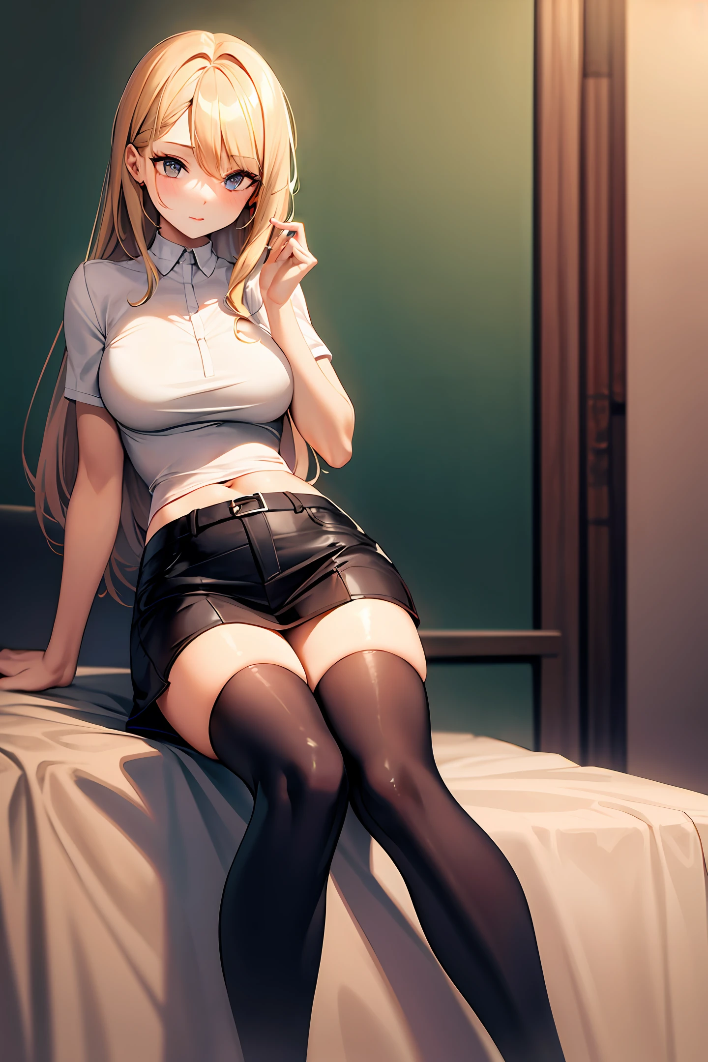 Beautuful Women,over knee socks,pupils,quadratic element