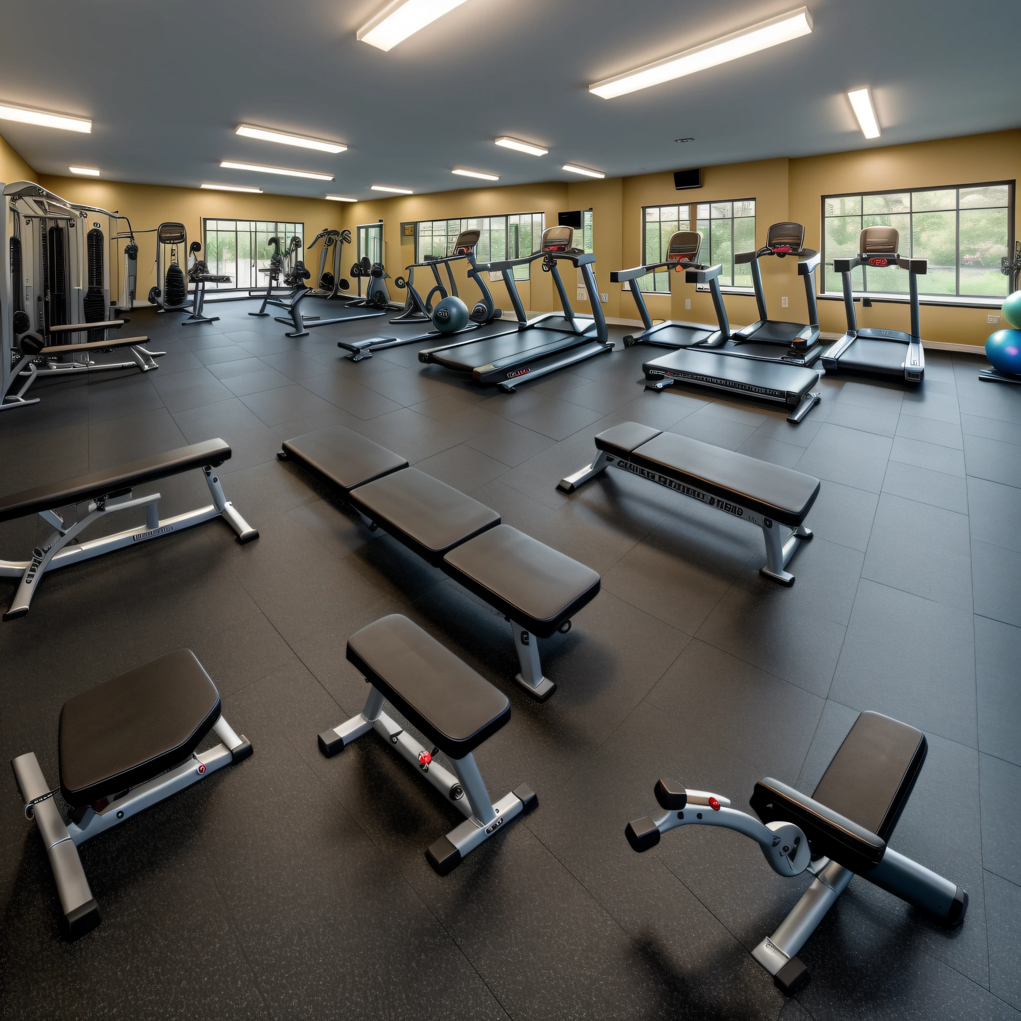 Capture the serenity and potential of an empty gymnasium with the Nikon D850 and Nikkor 24-70mm f/2.8E ED VR lens. Position yourself to showcase the spaciousness and cleanliness of the gym. Use different angles and perspectives to highlight the various exercise equipment and machines that await the arrival of enthusiastic gym-goers. Pay attention to the details, such as the vibrant colors of the weights and machines, to convey the energy and dedication associated with a fitness environment. Utilize the camera's high resolution and dynamic range to capture the intricate details of the gym equipment, showcasing their quality and functionality. By capturing the essence of an empty gymnasium, you can inspire viewers with the possibilities and potential for achieving their fitness goals in a welcoming and well-equipped space.
