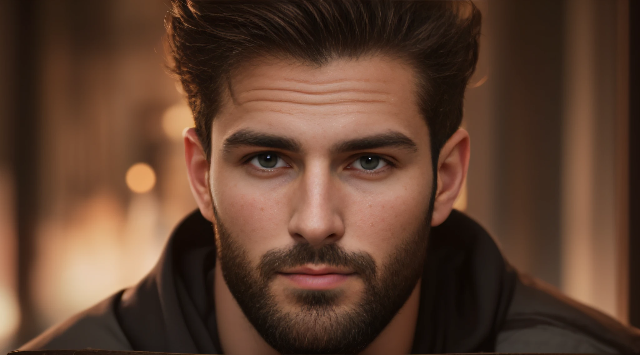 A 30-year-old man from Italy, barbado, barba cheia, muito bonito, modelo, looking-into-camera, imagem detalhada, UHD, 8k, bem iluminado