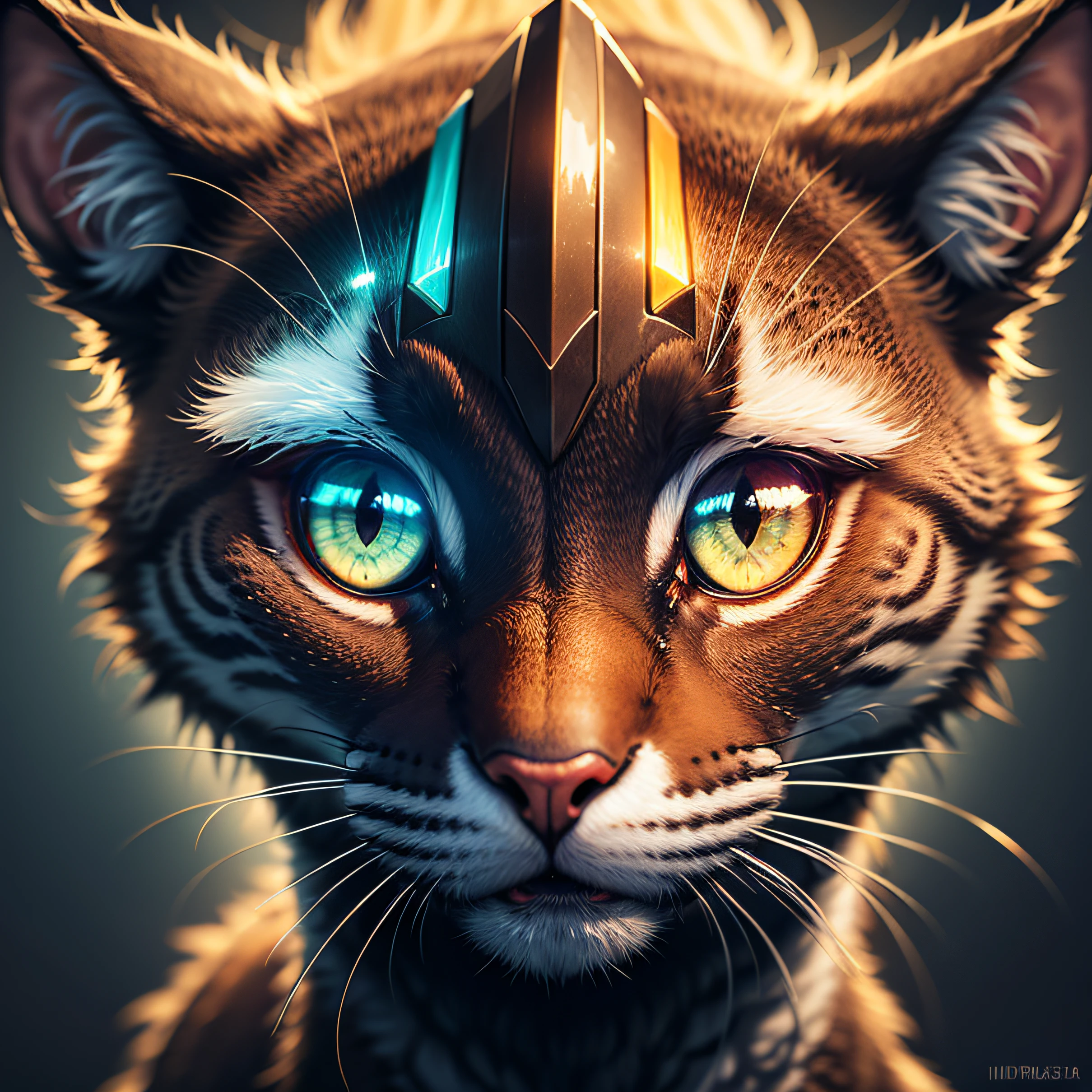 gato dragon scale ai, hiper realista com olhos realistas e cores brilhantes, neon color --auto