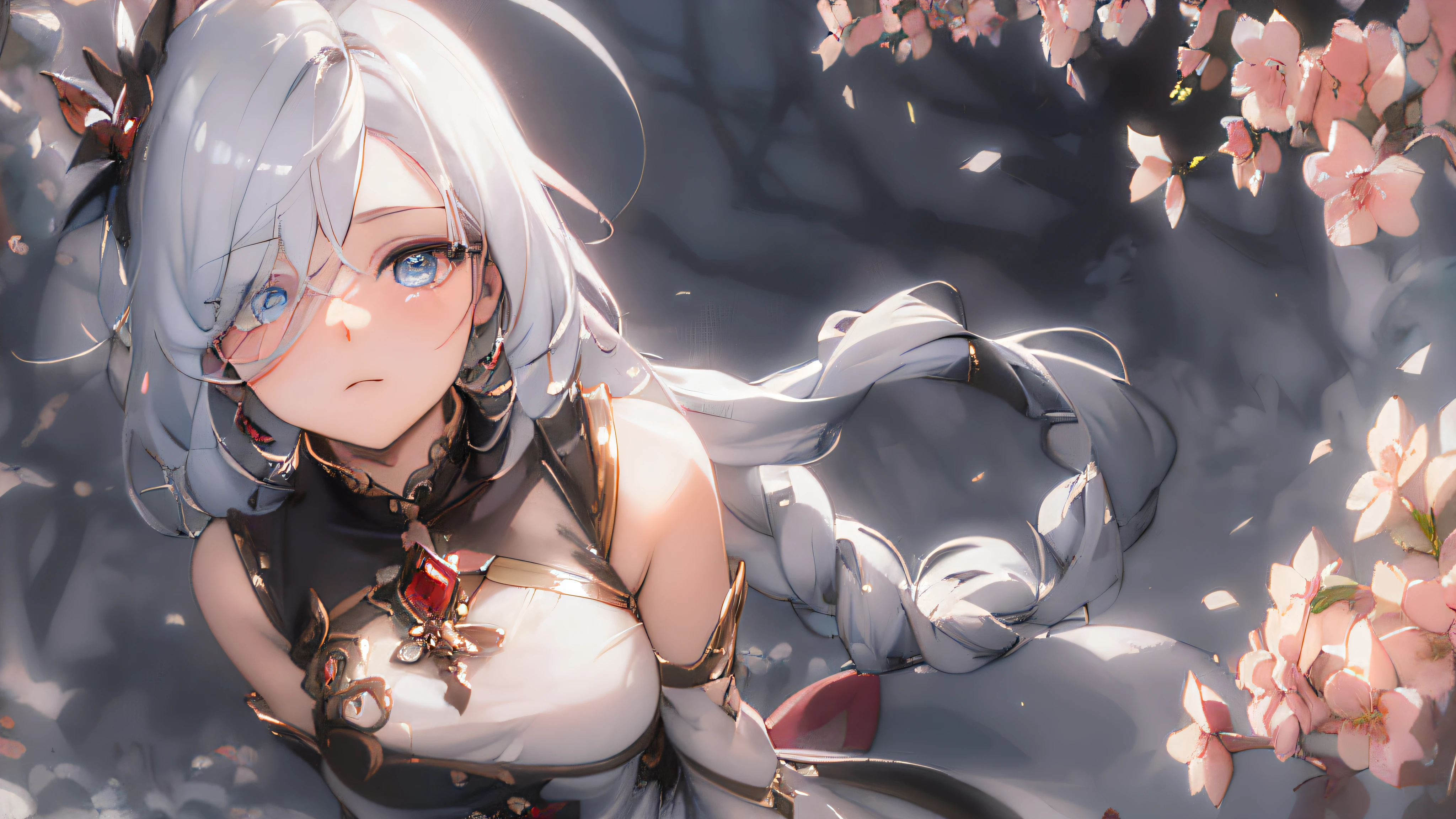 (tmasterpiece:1.2), extreme hight detail, (Konacha style:1.3), Ultra HD 8K, Beautiful blue eyes and white hair(faeries:1.2),(Dream dress:1.1),(Foresters:1.1), Ethereal woods, Ethereal atmosphere, Light blue layered light, number art。 --auto