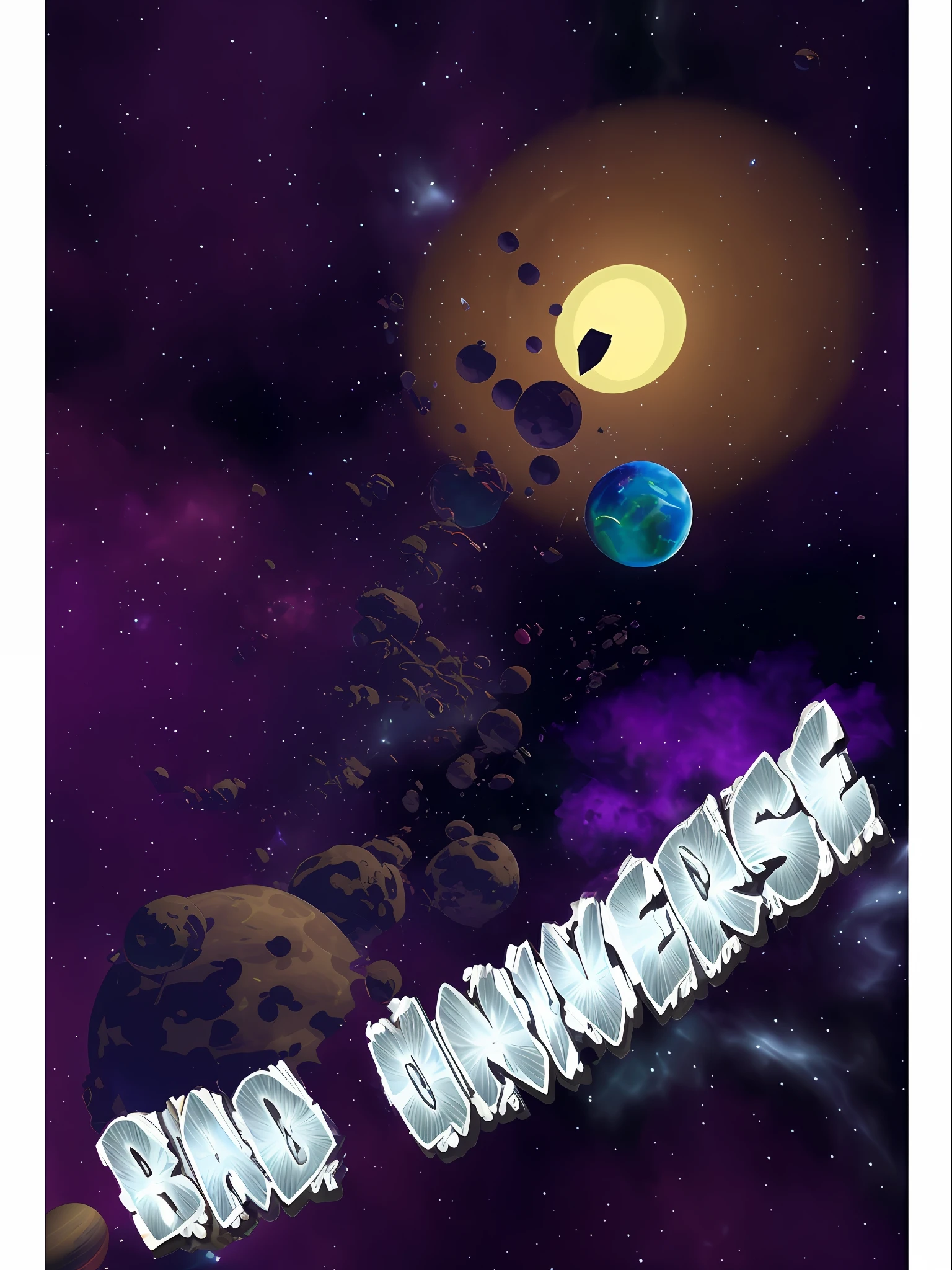 there is a picture of a space scene with a planet and a star, end of the universe, in the universe.highly realistic, multiverse!!!!!!, planets crashing, another universe, edgy adventure sci fi, huge universe, psychonaut universe, the end of the universe, destroyed planet, multiverse, endless universe, endless cosmos in the background