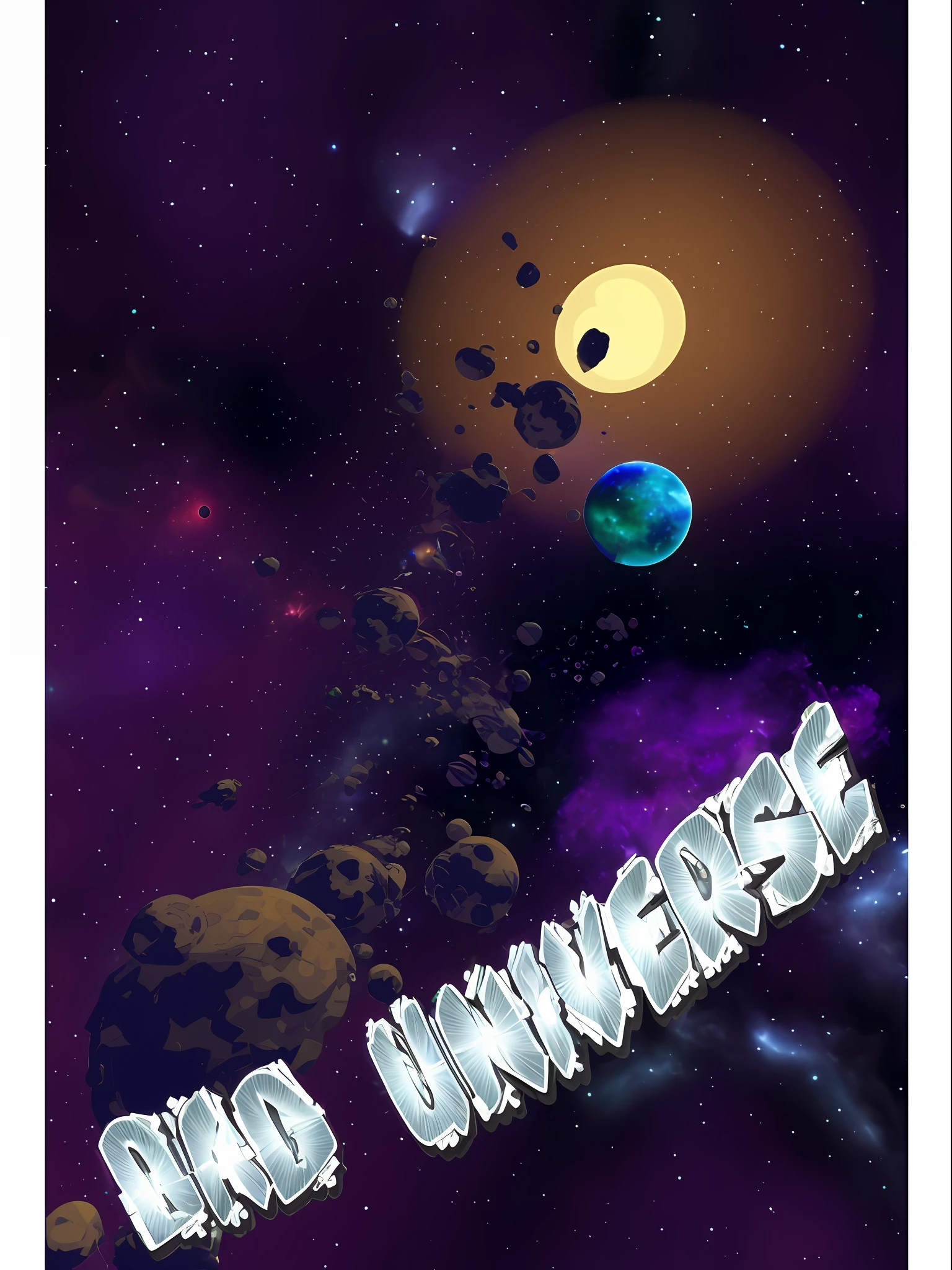 Flying saucer cockpit looking out at space scene