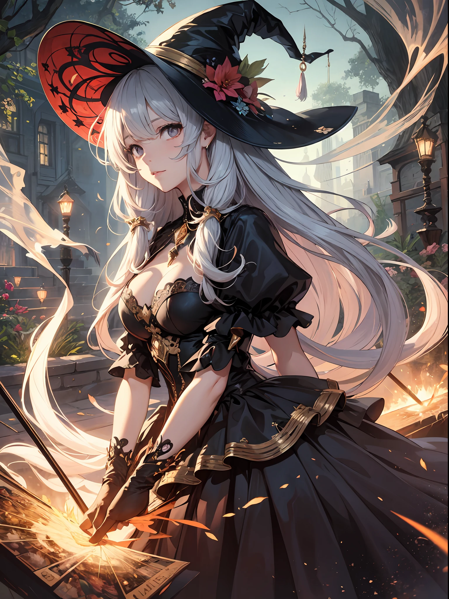 (Master Masterpiece、Best quality at best、highestres、offical art、Beautifully Aesthetic:1.2)、(Master Masterpiece、Best quality at best、Best quality at best、offical art、Beautifully Aesthetic:1.2)、(Master Masterpiece、Best quality at best、Best quality at best、offical art、Beautifully Aesthetic:1.2)、(1girls:1.3)、extremly detailed、(Fractal Art:1.3)、colourfull、highestdetailed、「Enchanting witch from another world」This painting titled、It depicts a captivating beautiful witch manipulating magic in the castle gardens without limits。The castle spreads out、The garden there is、It creates an atmosphere as if a door to another world has appeared..。
Standing at the center is、Beautiful witch in a sophisticated dress。His face is meticulously drawn.、He has a profound expression on his face, as if he strongly wishes for something.。In her hand is a luxurious wand.、From that wand is emitting mighty magical powers。 The magic cast is、It was released as an explosive force from the tip of the wand.、The energy that reverberates through the garden as a beam of colorful light is very powerful.、A beam of light makes a large trajectory in the sky。
The charm of this painting is、The mighty and enchanting beauty of the witch、ve、It skillfully captures the mystique of the garden.。 、And the witch's facial expressions and movements are very realistic.、It has the power to draw the viewer into the place。
Moreover、the light and shadow production is also stunning。The beam of light emitted by the cane is、Illuminate the gardens and castle、Pure、Creates a sense of distance from the visual light source to the witch.。Quality produces realistic images、It can convey visual beauty and story appeal at the same time。
This is、Not only visually appealing works、It is a work that further enriches the visual experience by drawing a story.。 」We are thinking about the theme to the fullest。The images are very realistic and、Very detailed and、Must be a high resolution 16k。Sony F and 24-105mm f / Use a Sony Alpha 4 mirrorless camera with 1G OSS lenses。ISO sensitivity to 32,000、Shutter speed 1/Set to 12