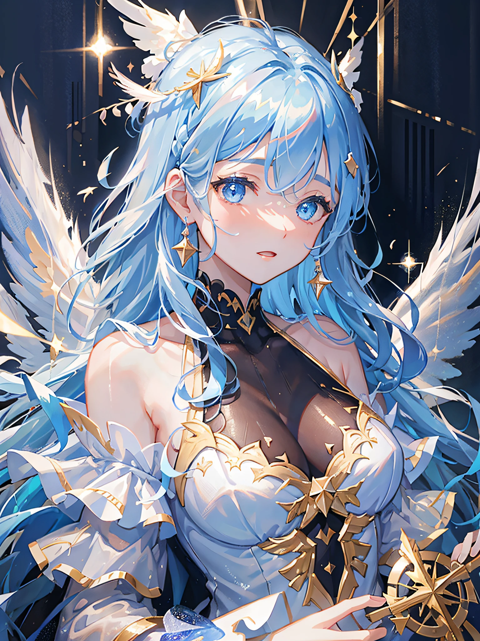 In a realm of enchantment, within a magical forest, a mystical fairy girl emerges, a radiant being adorned in gossamer threads of moonlight. Her dress, woven from petals and stardust, shimmers with an iridescent glow, reflecting the celestial canopy above. As she flutters amidst blossoming trees and twinkling fireflies, the air resonates with the ethereal symphony of nature's whispers, creating a realm where dreams and reality intertwine in a dance of pure enchantment.