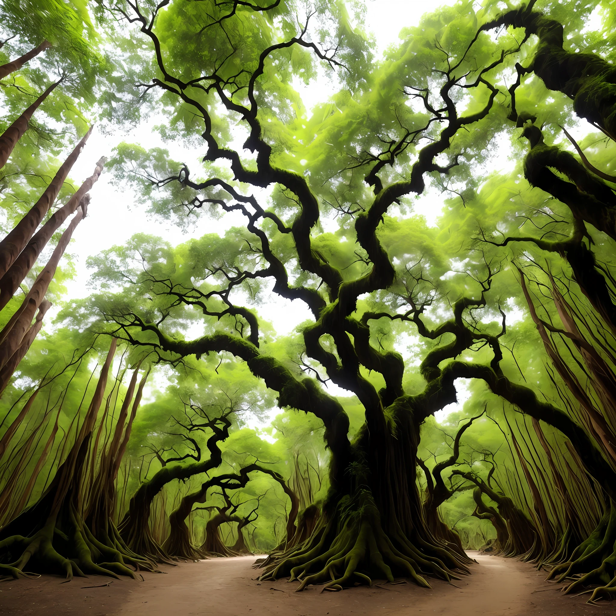 giant trees, magical atmosphere,fadas de asas brilhantes,and magical animals,cavernas criaturas sombrias .
