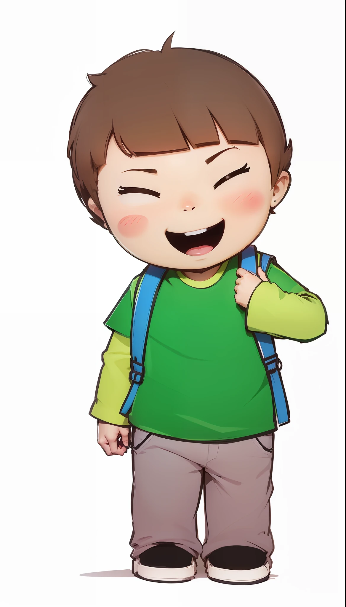 Desenho estilo anime donghua, desenho digital, menino sorridente, meigo, obra prima, cores vibrantes