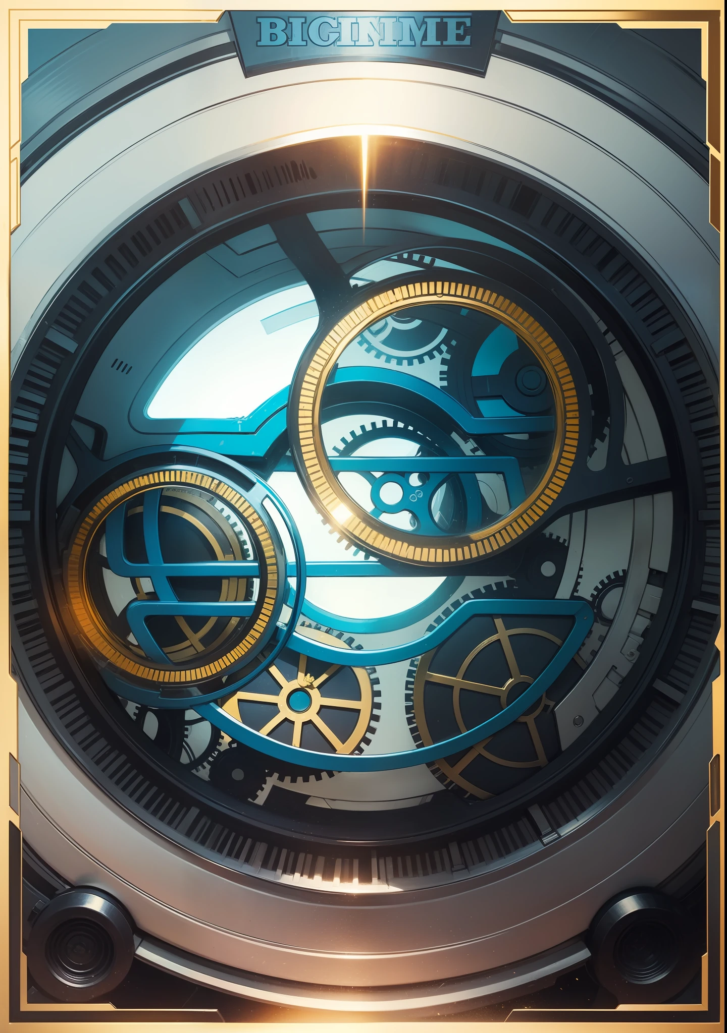 With white as the main body,Blue is the secondary color,Gold draws this picture for lighting,Add a metallic touch