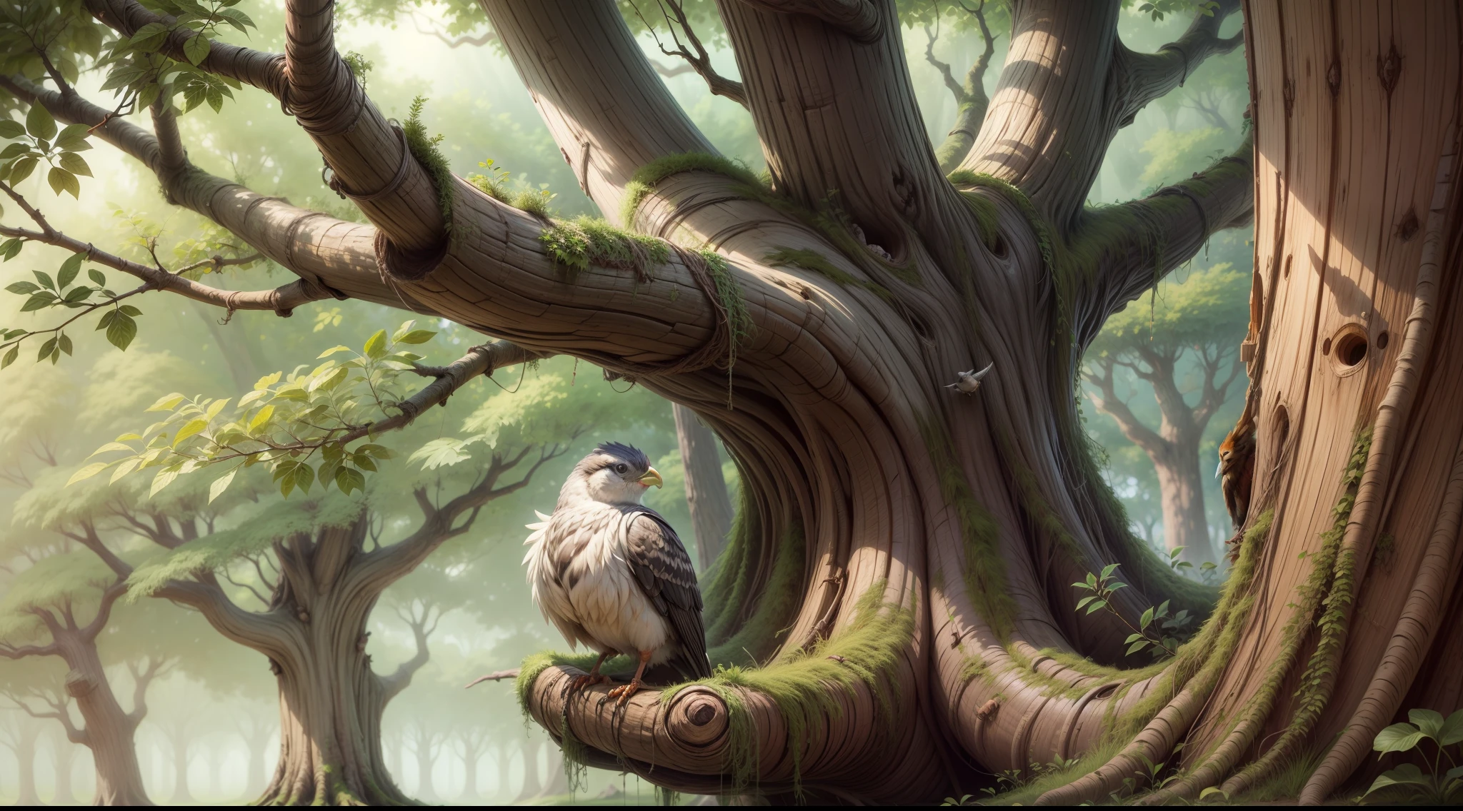 Story of a Tree: Ao longo dos anos, My roots extended, buscando nutrientes para o meu crescimento. Meus galhos se expandiram, offering shelter for bird nests and shade for other animals to rest in my protection."