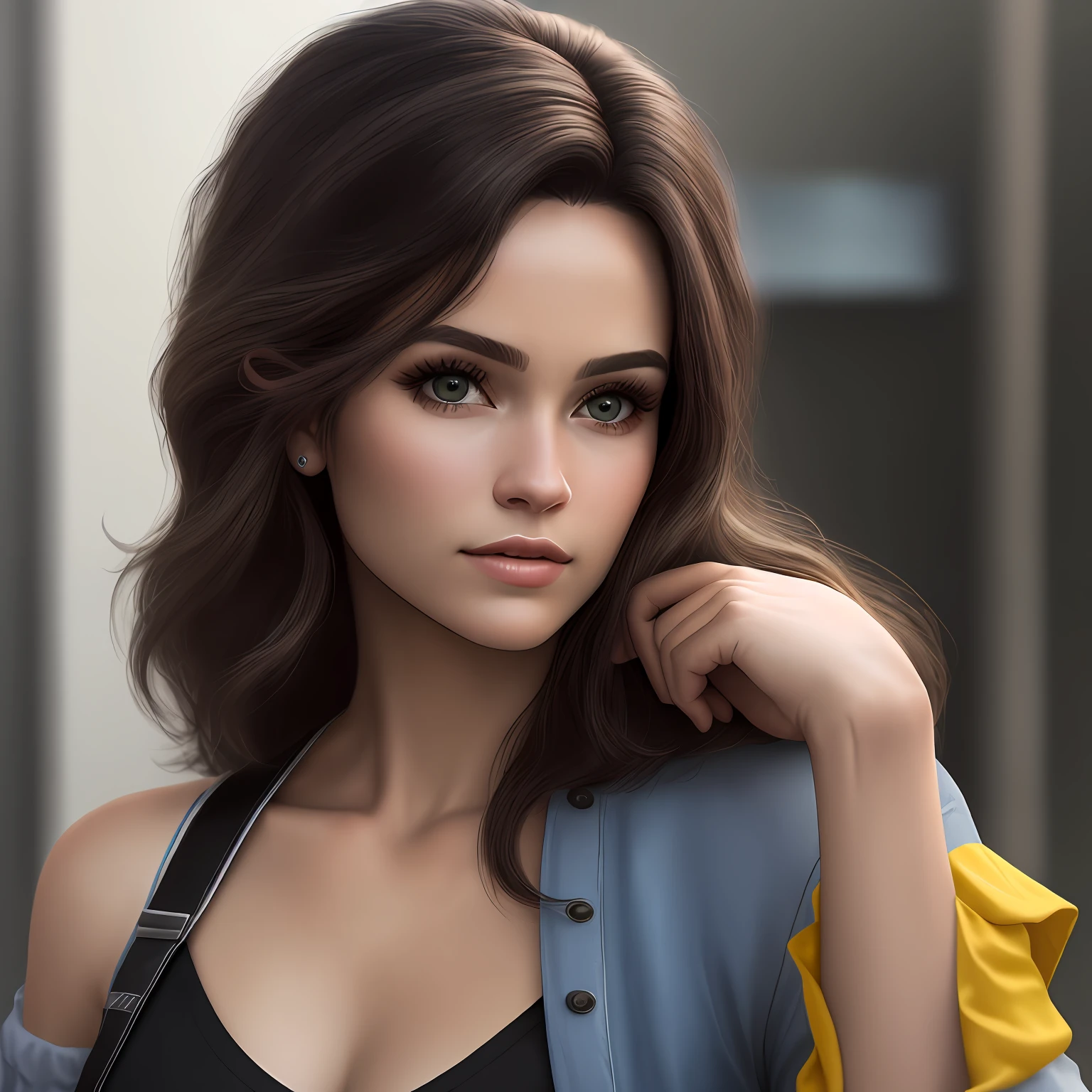 (8k, extremely high quality, master part: 1.3), (Realistic, fotorrealista: 1.35) super detalhado uma mulher brasileira cabelos longos pretos pele tom parda olhos negros