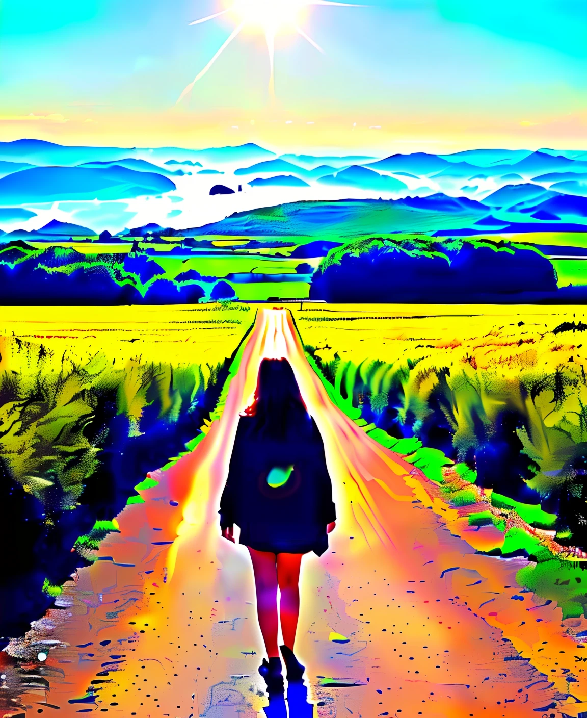 pessoa serena, olhando para o horizonte, conveying a sense of peace and power]