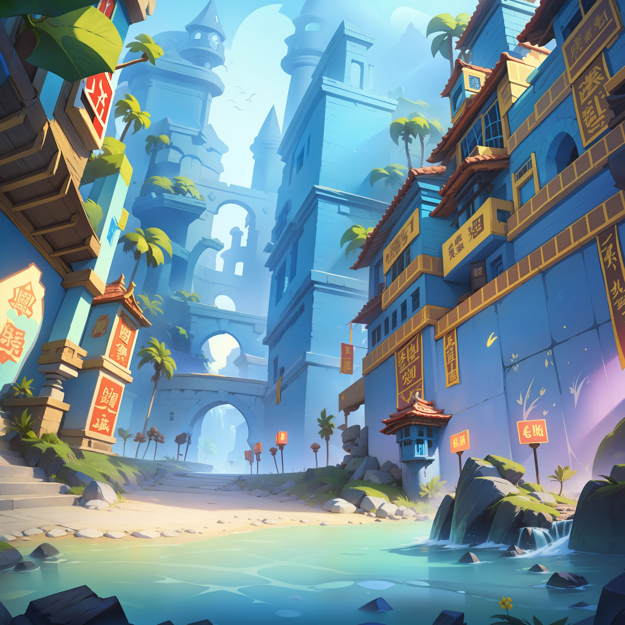 Game Building，cartoonish style，Super wide angle，angle of depression，gameicon，tmasterpiece，best qualtiy，超高分辨率，3Drenderingof，8K，