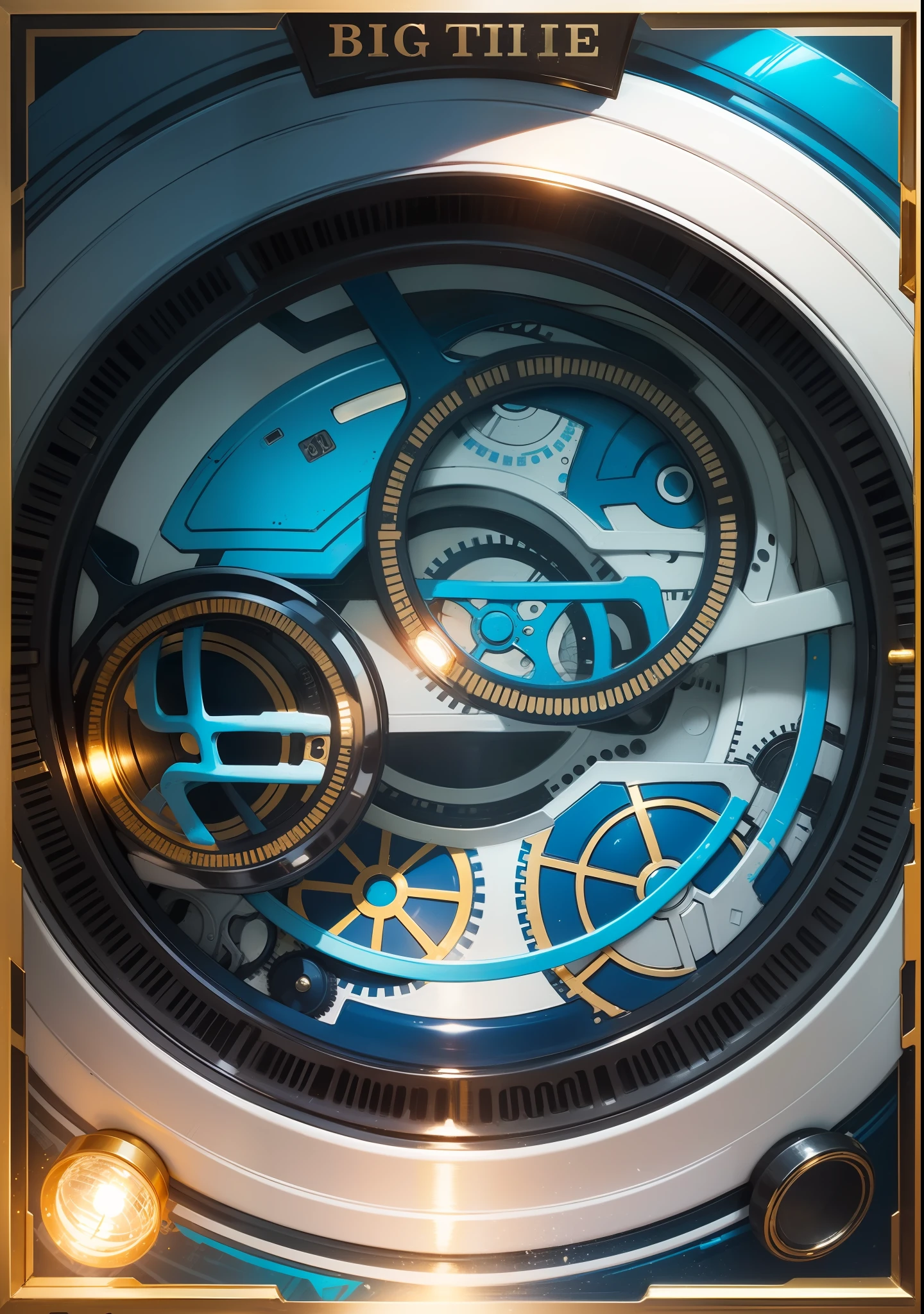 With white as the main body,Blue is the secondary color,A little gold paints for lighting,Add a metallic touch