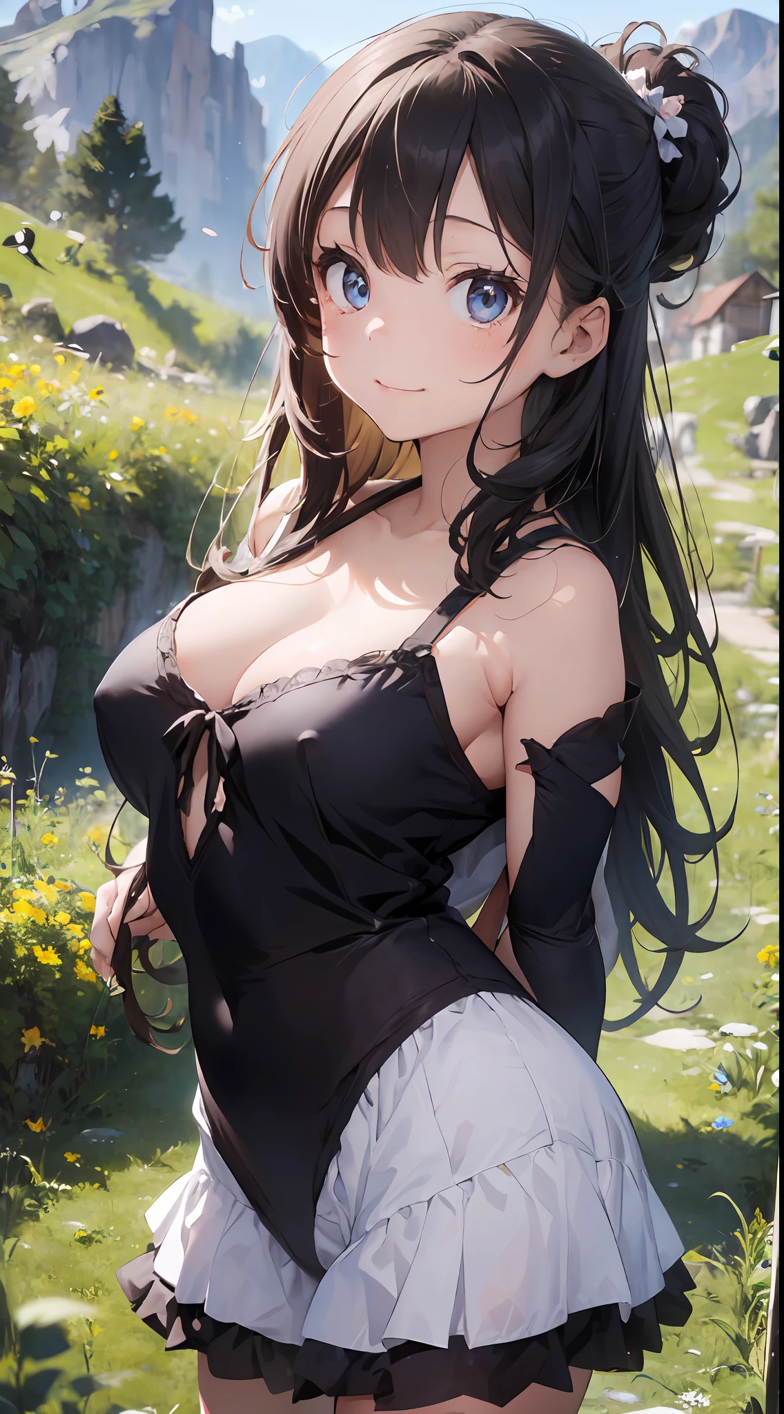 ((6year old girl:1.5)), Girl in 1, boobs , Petite girl, Complete anatomy, Whole body, child's body, child, Super Cute, garl, Littautiful Girl, beautiful shining body, Bangs,Brown hair,high eyes,(aquamarine eyess), drooping eyes, Petite,tall eyes, beautiful girl with fine details, beautiful and delicate eyes, Detailed face, Beautiful eyes, beautiful shining body, a smile, Happiness,
Whole body angle, alps, Shepherd's daughter, Mountain Girl, plein air, alpine meadow,
Natural light,((Realism: 1.2)), dynamic far view shot,Cinematic lighting, Perfect composition, by sumic.busty petite, superdetailed, Official art, Maste Piece, (Best Quality:1.3), glint, the Extremely Detailed CG Unity 8K Wallpapers, Detailed background, Maste Piece, Best Quality, (Maste Piece), (Best Quality:1.4), (ultra-high-resolution:1.2), (hiper realistic:1.4), (Photorealistic:1.2), Best Quality, High quality, Hi-Def, Detail enhancement,
