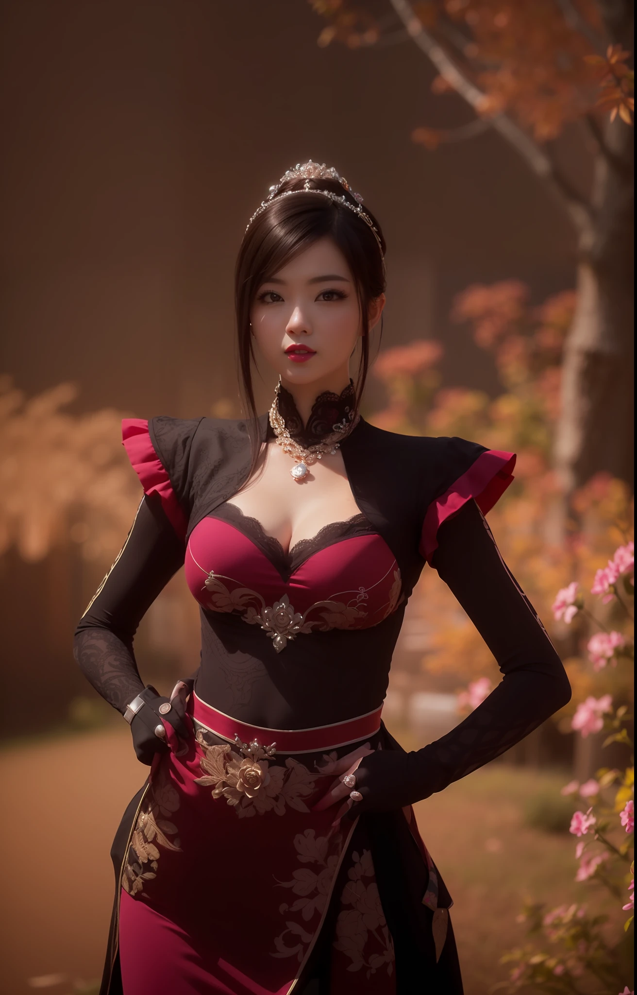 (masterpiece, best quality, extremely detailed 8k, ultra hd, ultra-detailed, highly detailed, highly realistic, ultra-realistic, photo realistic), (1girl:1.5), (beautiful cute Taiwanese, cute JAV idol), (detailed realistic skin), (realistic big breasts), (natural pink lipstick), slender abs,