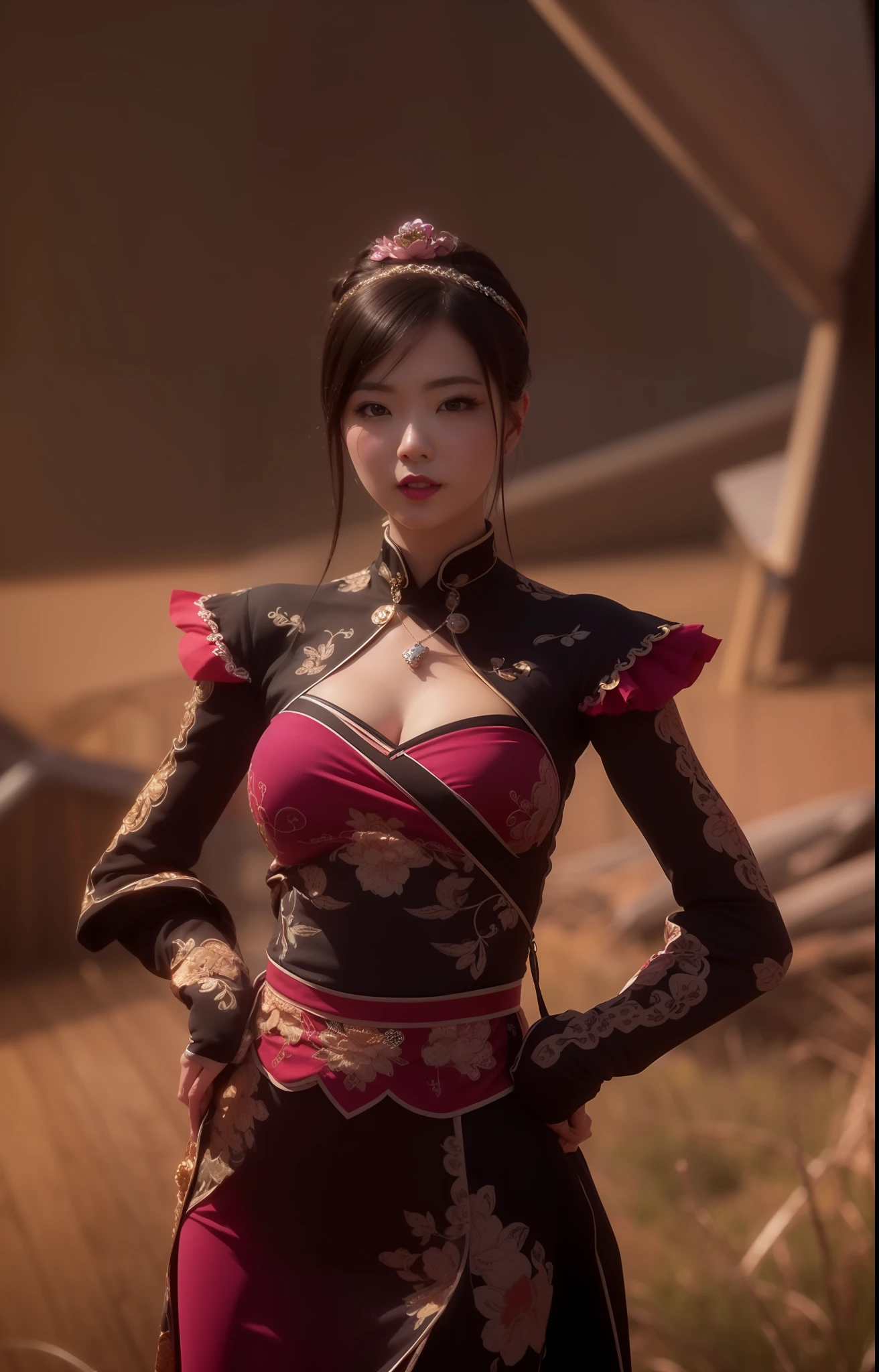 (masterpiece, best quality, extremely detailed 8k, ultra hd, ultra-detailed, highly detailed, highly realistic, ultra-realistic, photo realistic), (1girl:1.5), (beautiful cute Taiwanese, cute JAV idol), (detailed realistic skin), (realistic big breasts), (natural pink lipstick), slender abs,