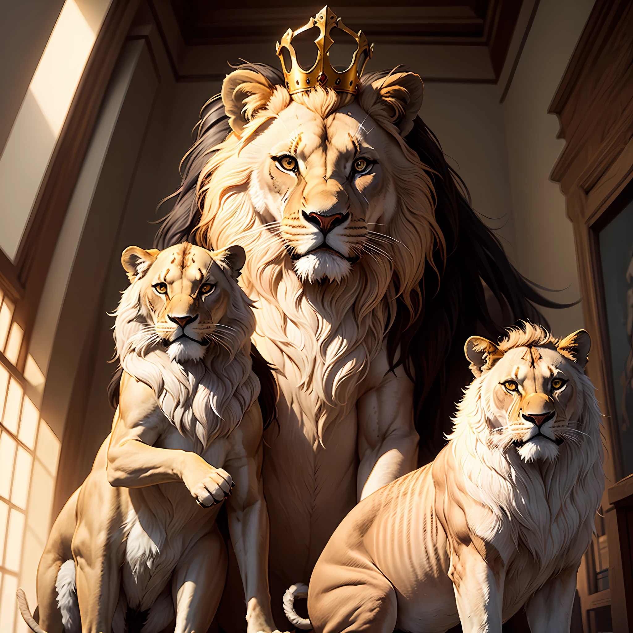 the Lion,critters,tiara crown,Domineering,rays of sunshine,