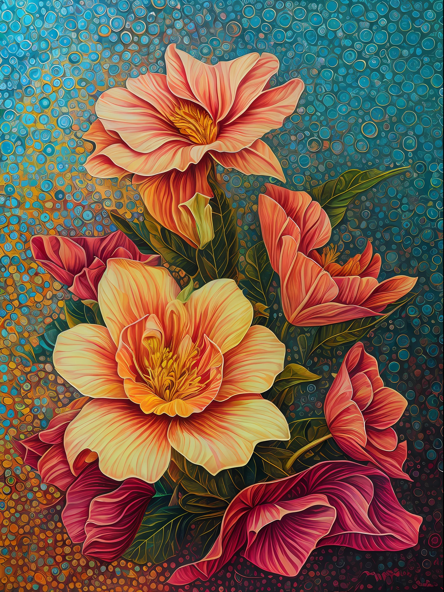 Absurd, ultra-detailed, high quality, masterpiece, Gloxinia flower , Pierre-Joseph art style , art detail painting