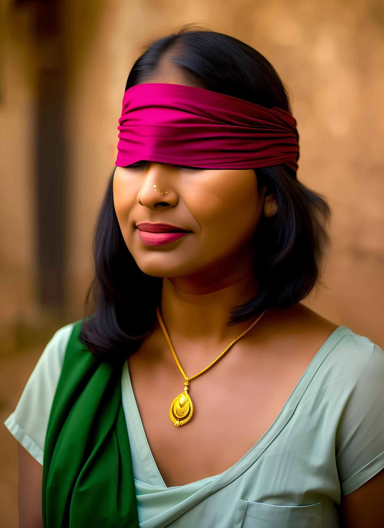 Indian blindfolded