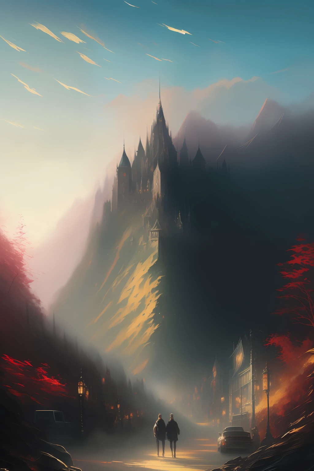Disturbingly horrific horror，Digital art created by Greg Rutkowski and Thomas Kinkade in the surrealist portrait style。High detail 8k wallpaper with comic book "text above！Trend atrstation！！pastel colour！！！very coherent symmetrical artwork！！！