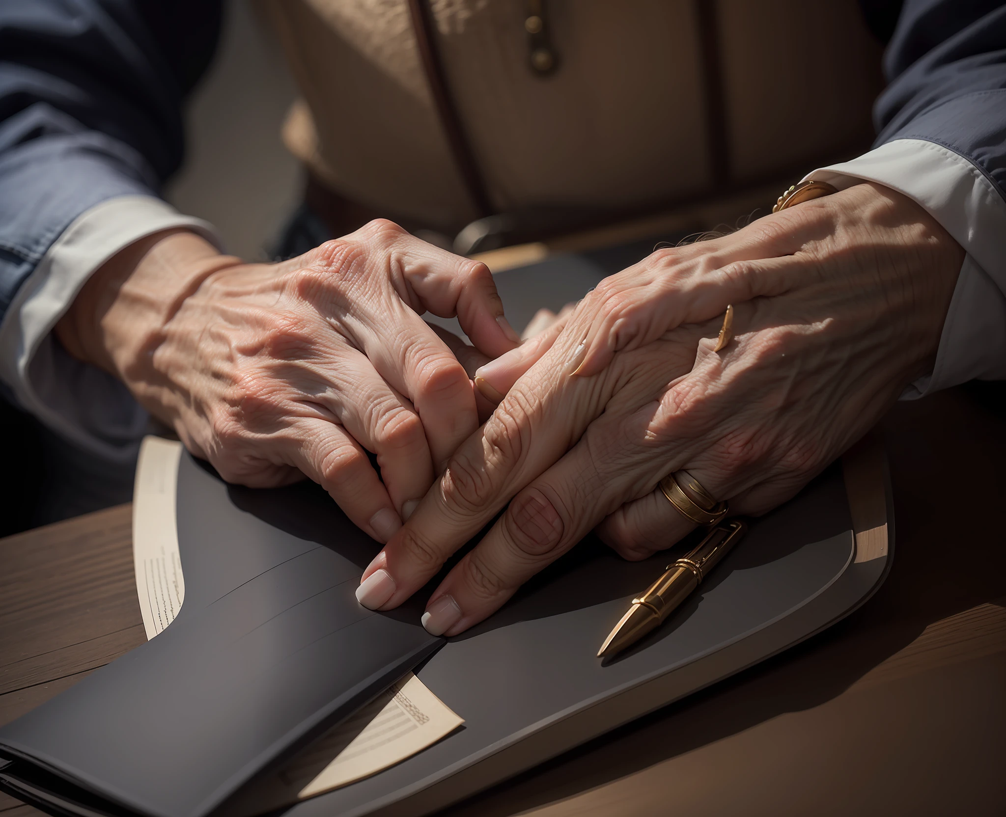 Close-up on the hand of an elderly man, tirando um manuscrito da fenda em uma parede de estilo medieval, noite escura, 8k, dark fantasy, maximum detailed, alta qualidade