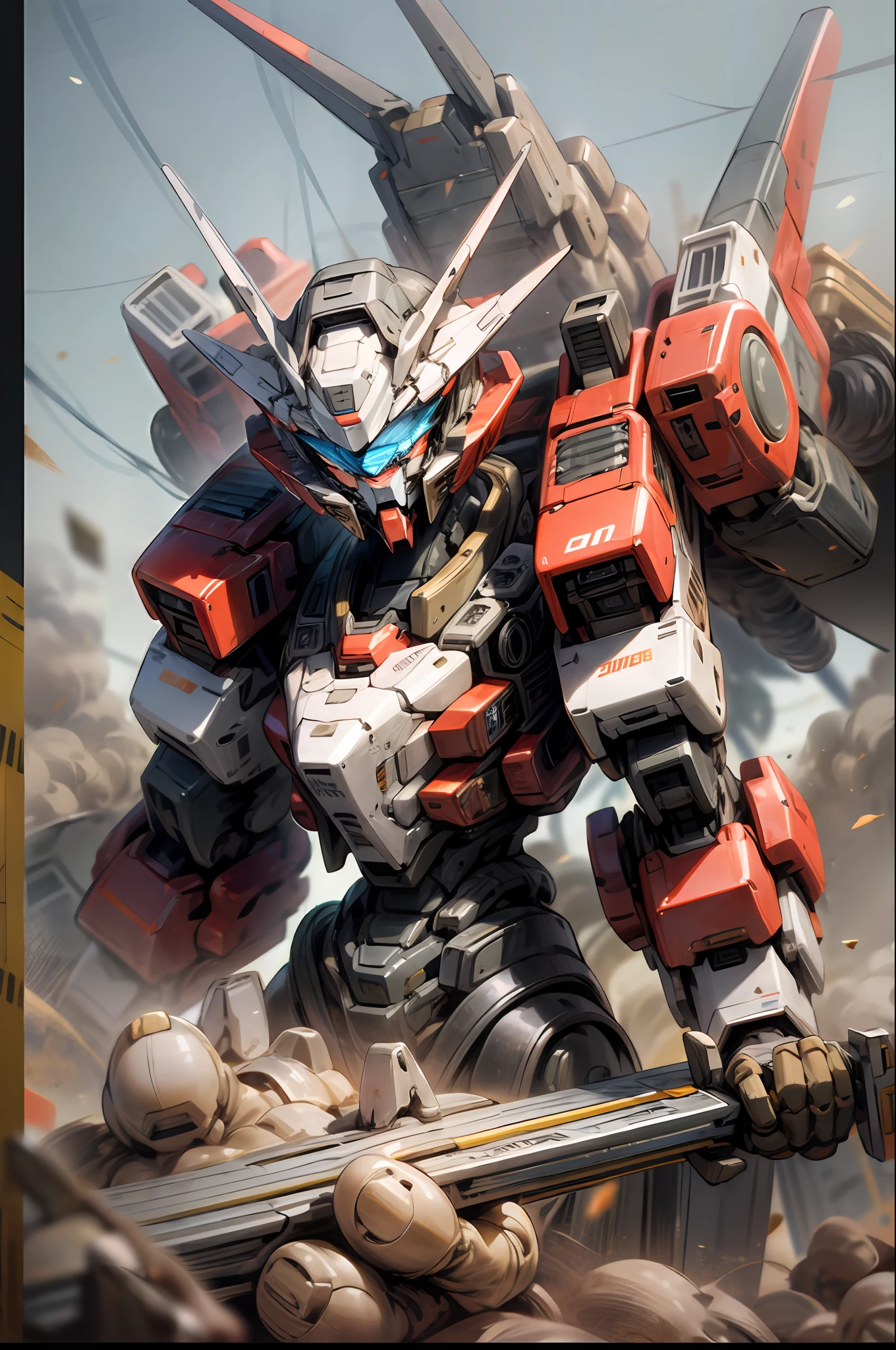 mechs,Red,super detailing,large tall,Transformers