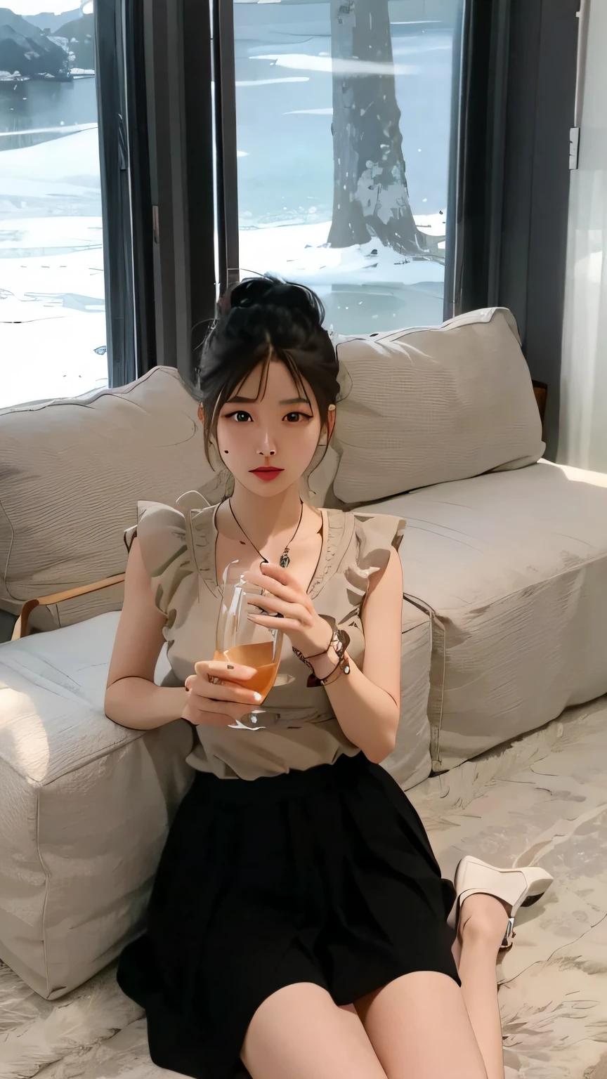 araffe woman sitting on the floor holding a glass of water, lalisa manobal, gorgeous young korean woman, photo of slim girl, photo of slim girl model, korean girl, ulzzang, korean women's fashion model, beautiful south korean woman, open v chest clothes, lalisa manoban of blackpink, beautiful young korean womanvvwqovs348@tempo-mail.me