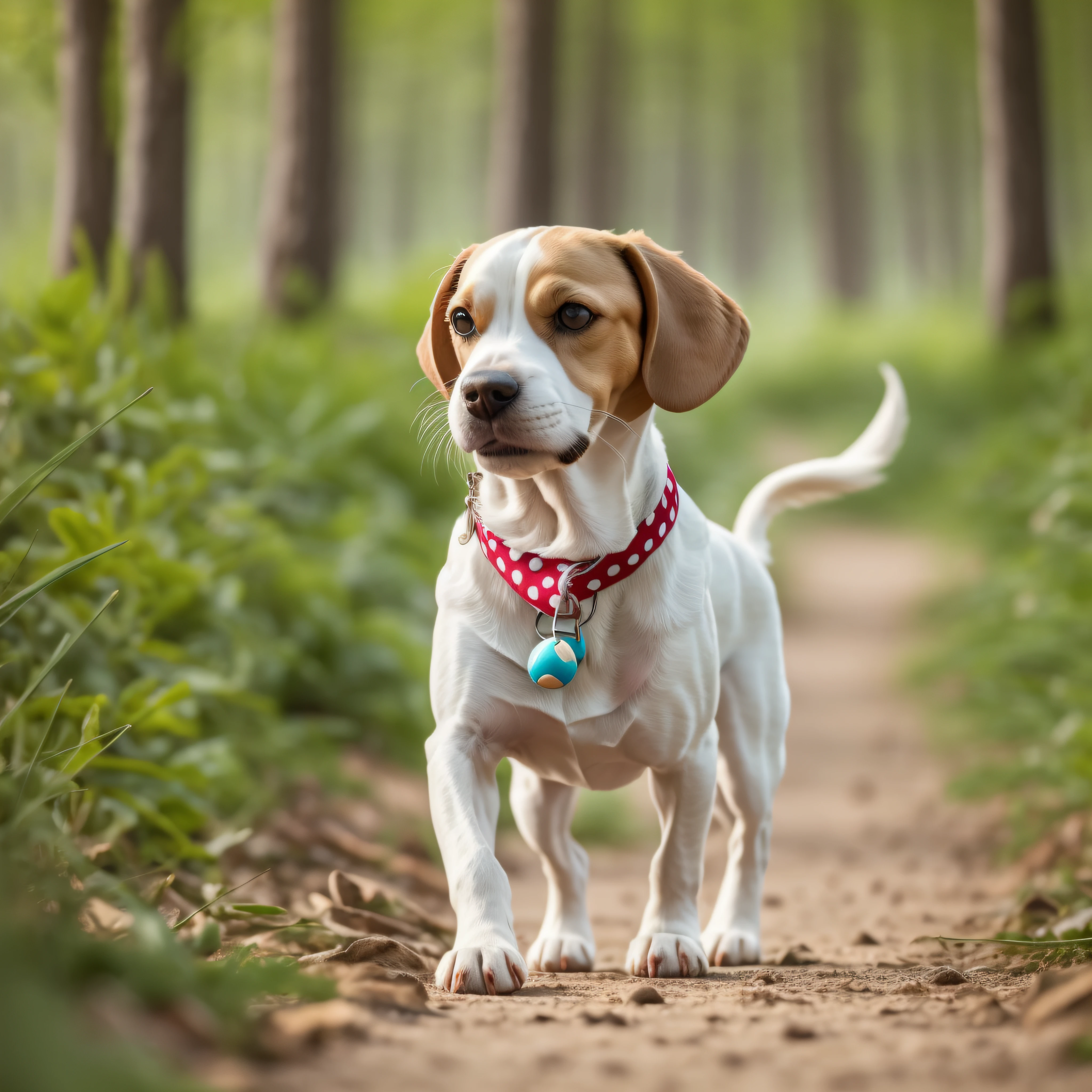 Introduction and introduction of the main character, a small and adorable beagle dog, solar warm light