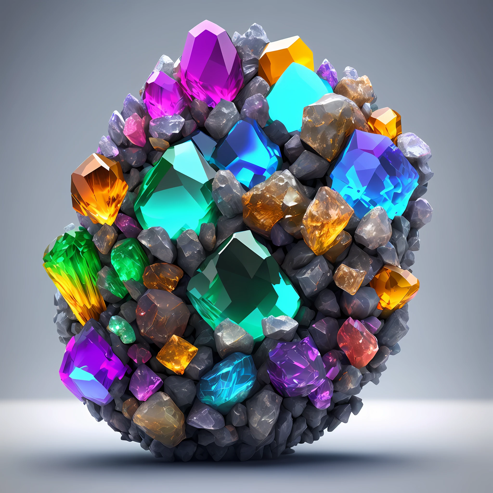dreamlikeart beautiful mineral, rainbow crystals, ultra detailed, incredible lighting, hyper detailed, 8k, unreal engine 5, 3d render