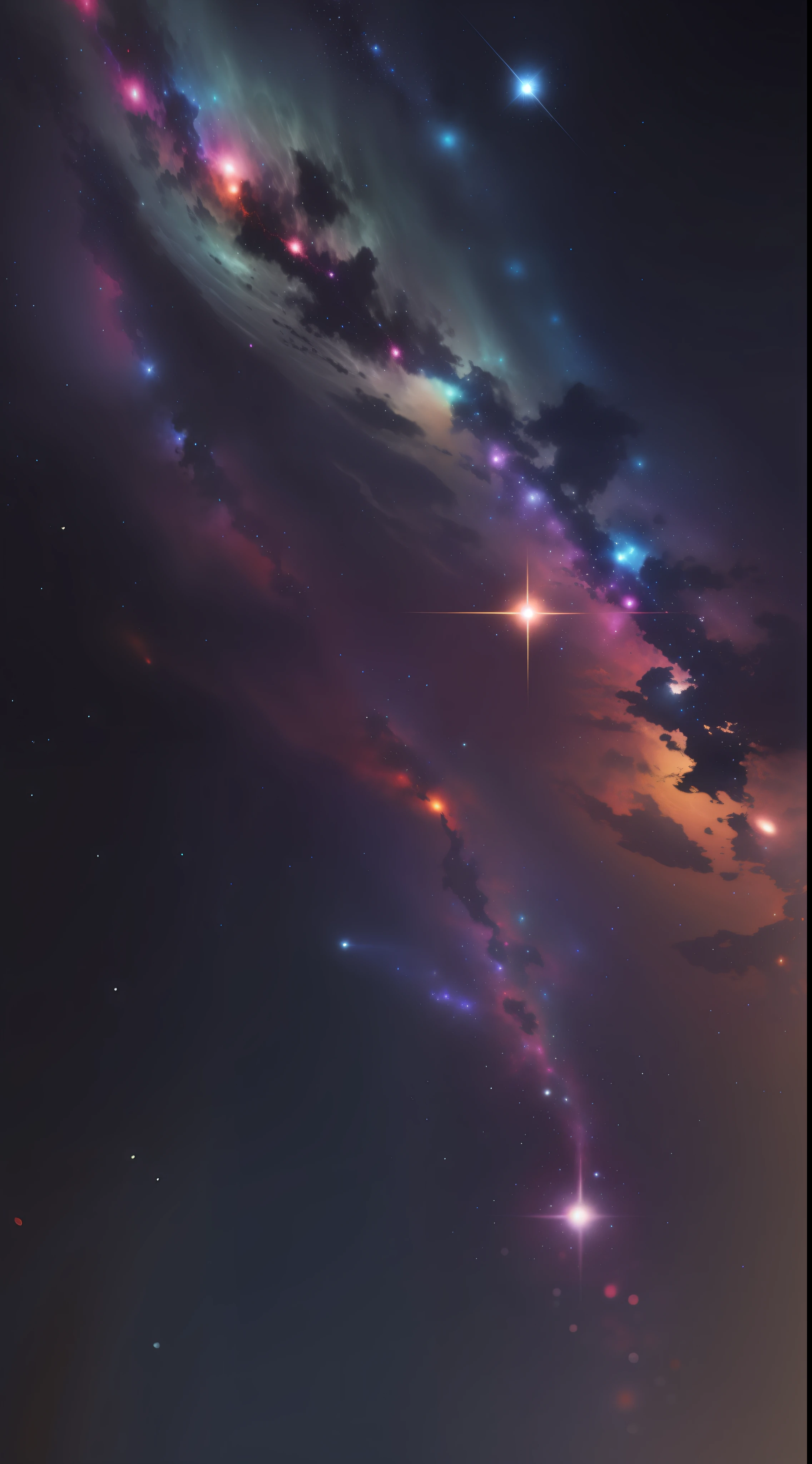 Colorful galaxy,dark night,world,high resolution, high quality