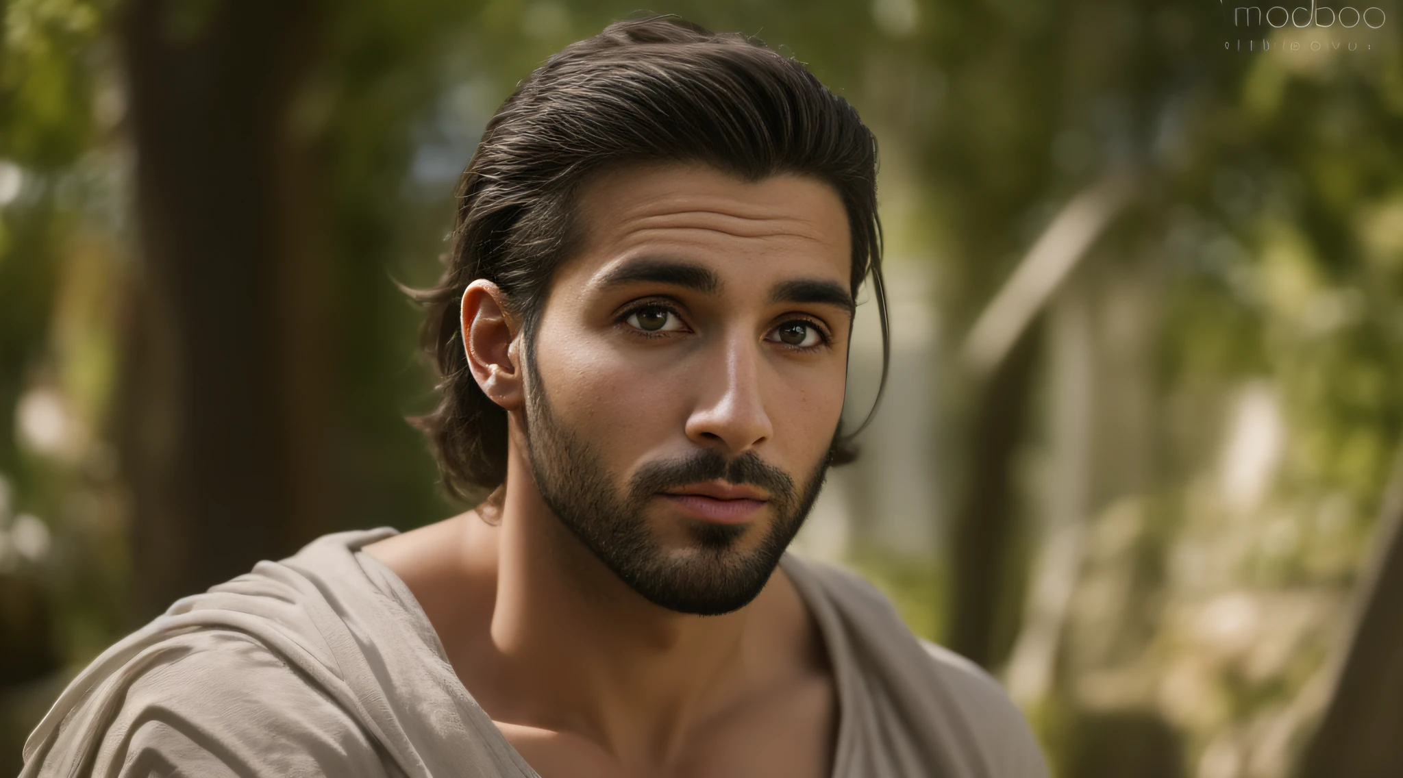 A 30-year-old man from Arabia, barbado, barba cheia, muito bonito, modelo, looking-into-camera, imagem detalhada, UHD, 8k, bem iluminado