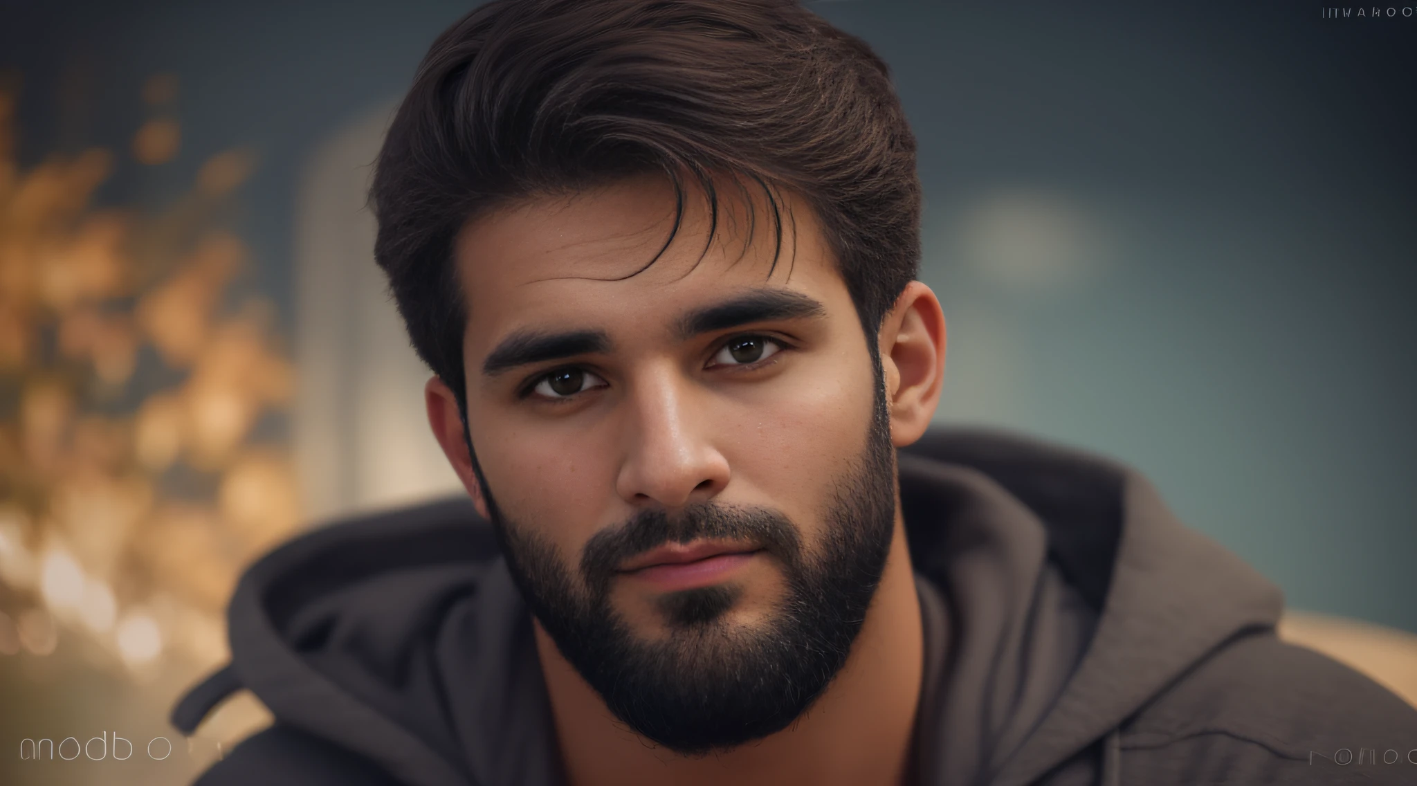 A 30-year-old man from Afghanistan, barbado, barba cheia, muito bonito, modelo, looking-into-camera, imagem detalhada, UHD, 8k, bem iluminado