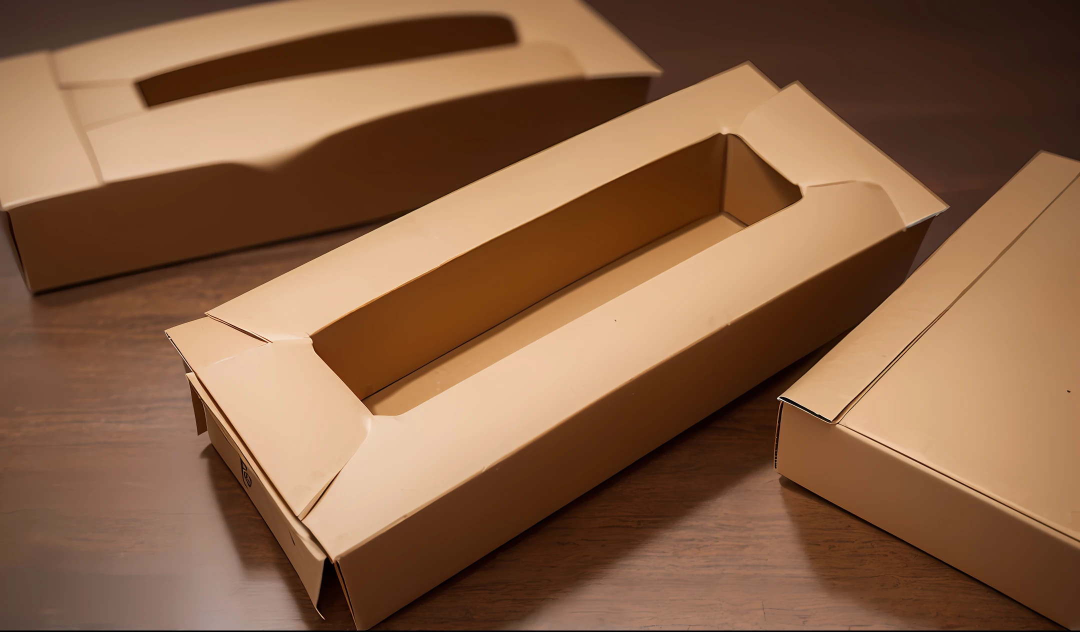 Thin rectangular cardboard packaging brown brown color