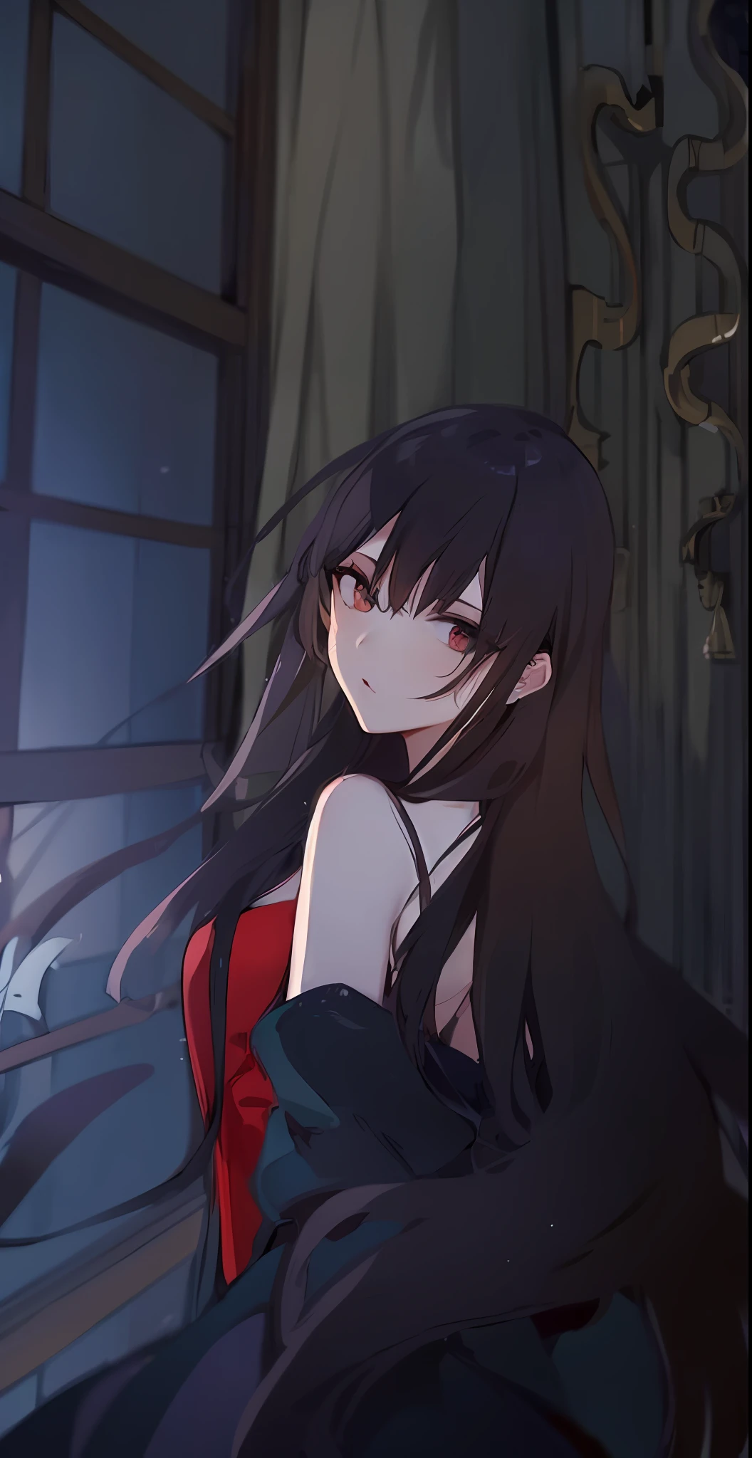 (((masterpiece))),(((bestquality))),((ultra-detailed)),(illustration),((anextremelydelicateandbeautiful)),dynamicangle,floating,(beautifuldetailedeyes),(detailedlight) (1girl), solo, floating_hair,glowingeyes,green hair,greeneyes, twintails, halterdress, atdan, green background,