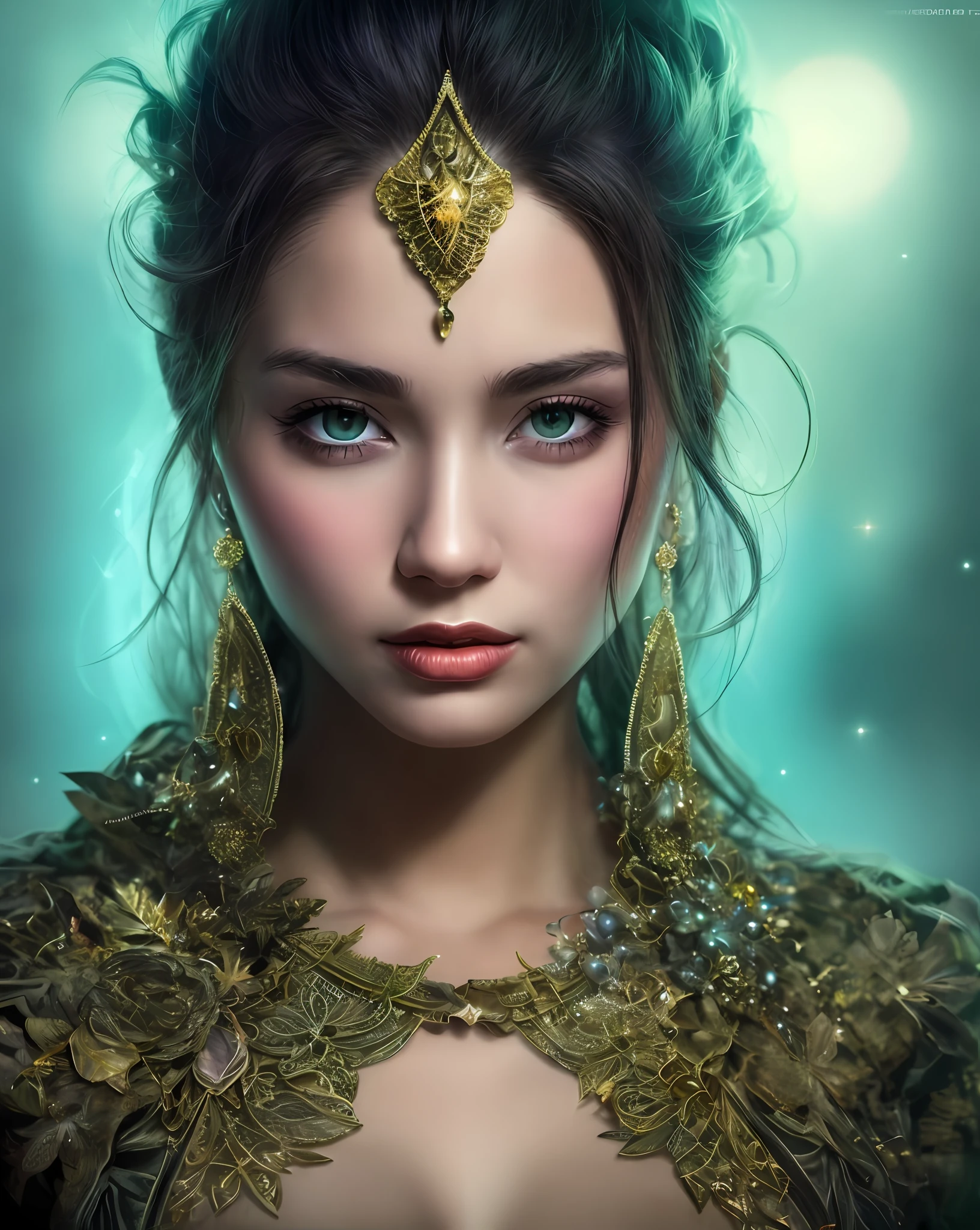 Super detailed art photography, Midnight Aura, night sky, detailed gorgeous face, dreamy, Glowing, Backlit, glamour, shimmer, eye shadow, Super High Resolution, 16k, Unreal Engine 5, ultra sharp focus, Art by Alberto Seveso, artgerm, loish, sf, An intricate artistic masterpiece, the golden ratio, CGSociety Trends, Intricate, Epic, Trending on ArtStation, Author: artgerm, H. r. Giger and Bexinski, Highly detailed, The vibrant, cinematic character rendering, Ultra-high model, Full HD