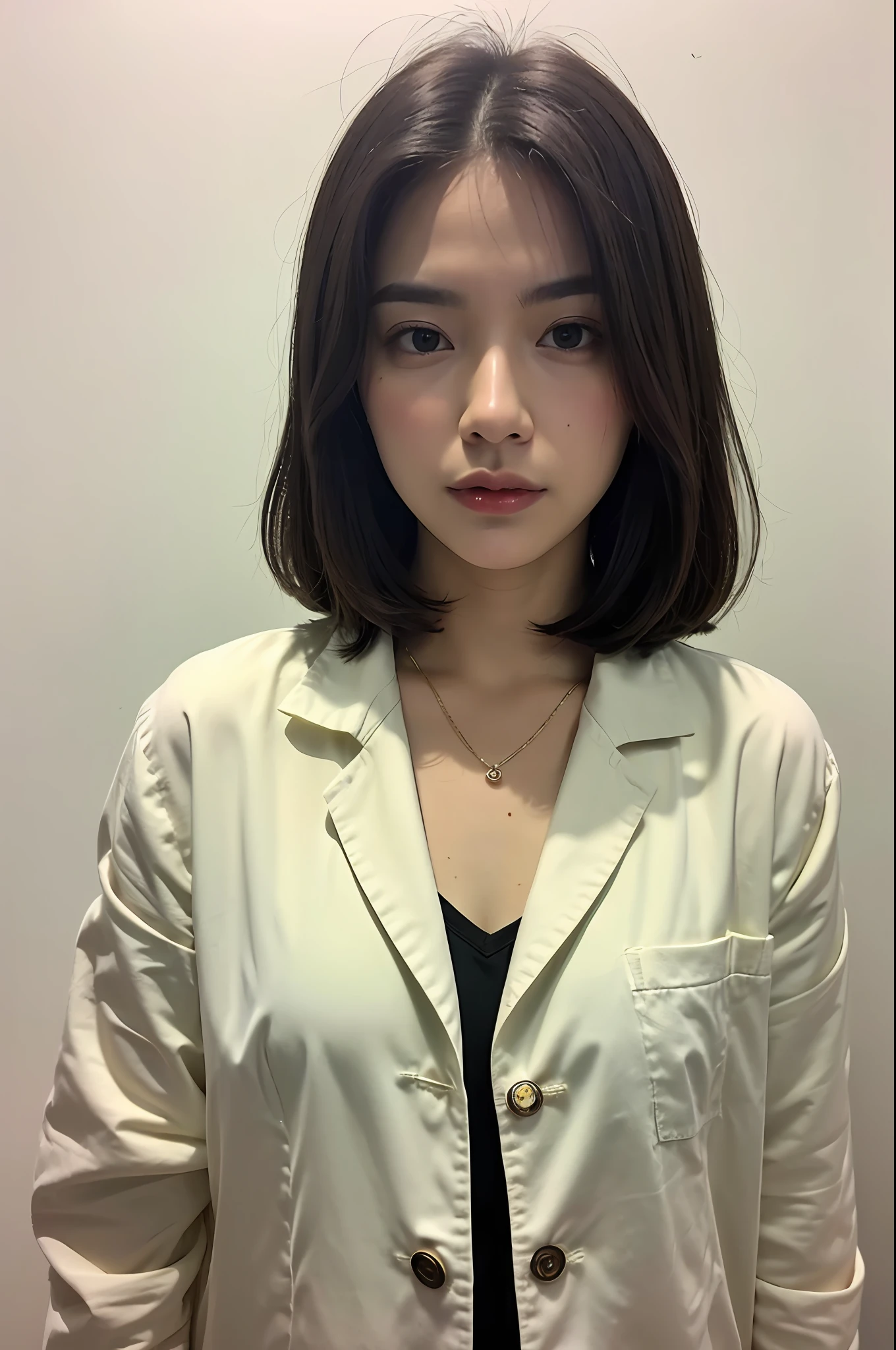 (corpo altamente detalhado, rosto altamente detalhado, melhor qualidade: 1.2), uma mulher, olhar para o espectador, (moletom, (Background Studio photo graphic: 1.4)Photo Studio, cabelo amarrado,