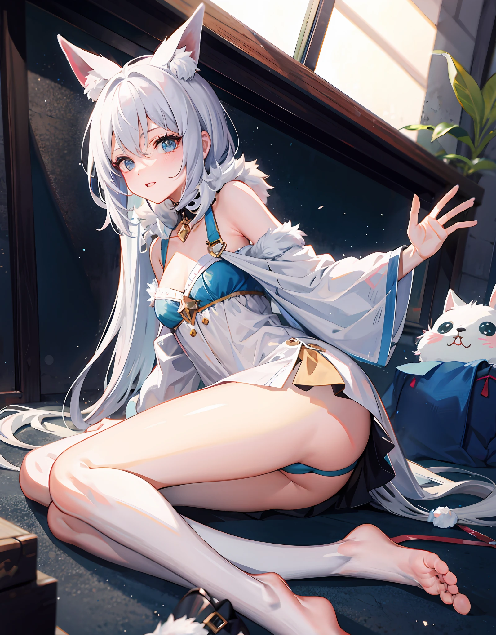 white fur toes