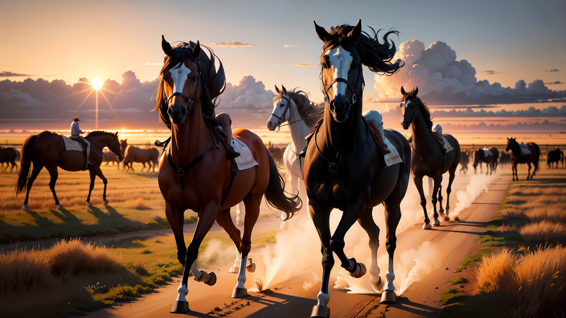 Prairie Sunset Picasso Horse herd