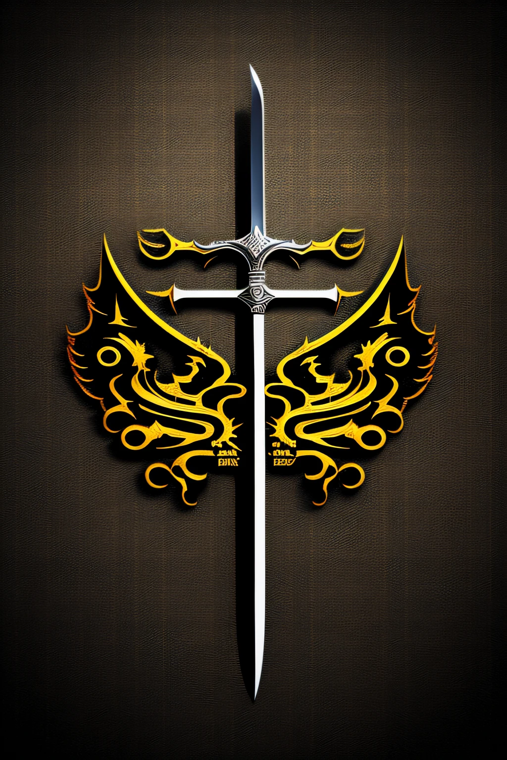 Sword slashes the black gold dragon,logo,breathingfire,watermarked:Kassel