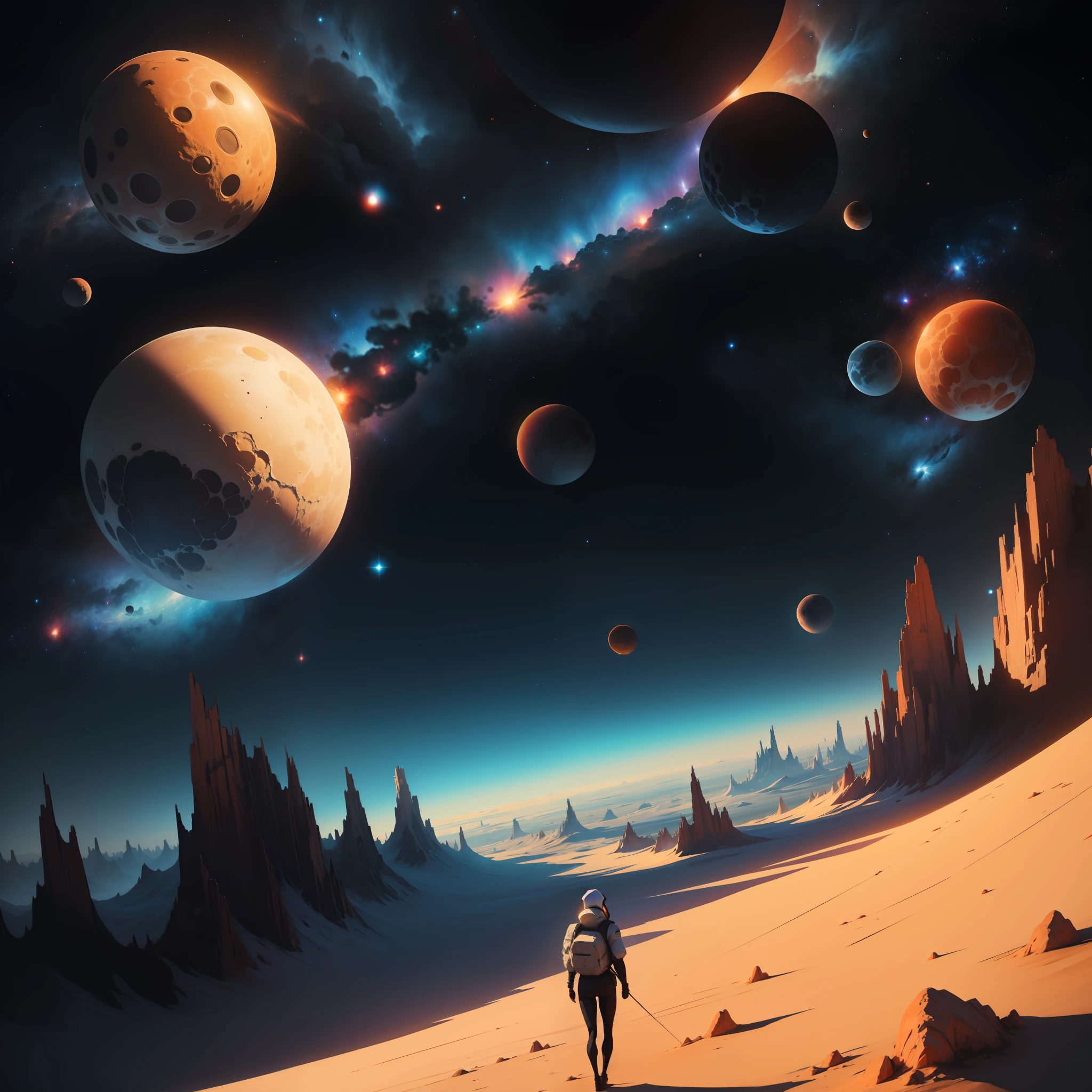 A scenario, Manga landscape/Anime in the same style as space and cosmic environment --auto