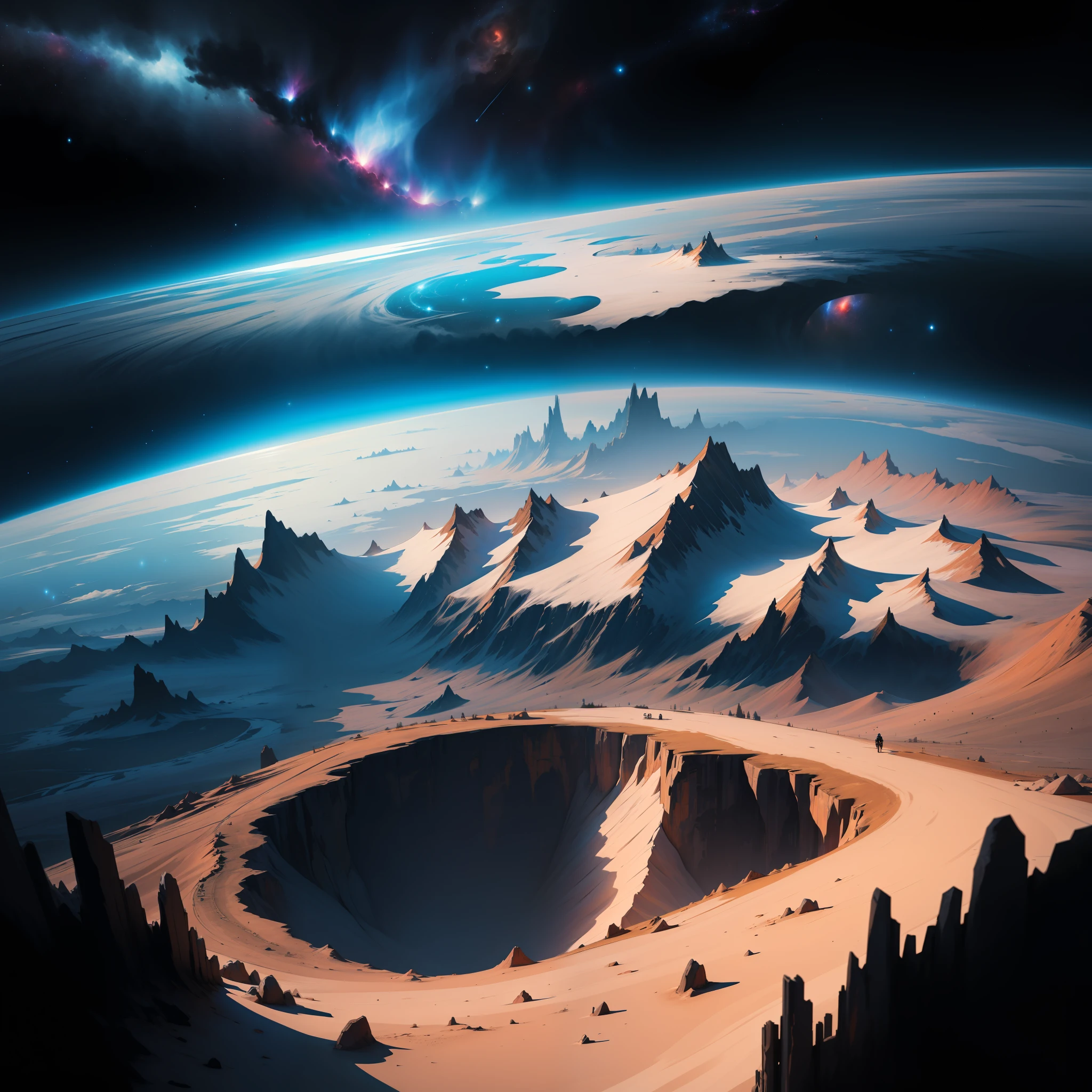 A scenario, Manga landscape/Anime in the same style as space and cosmic environment --auto