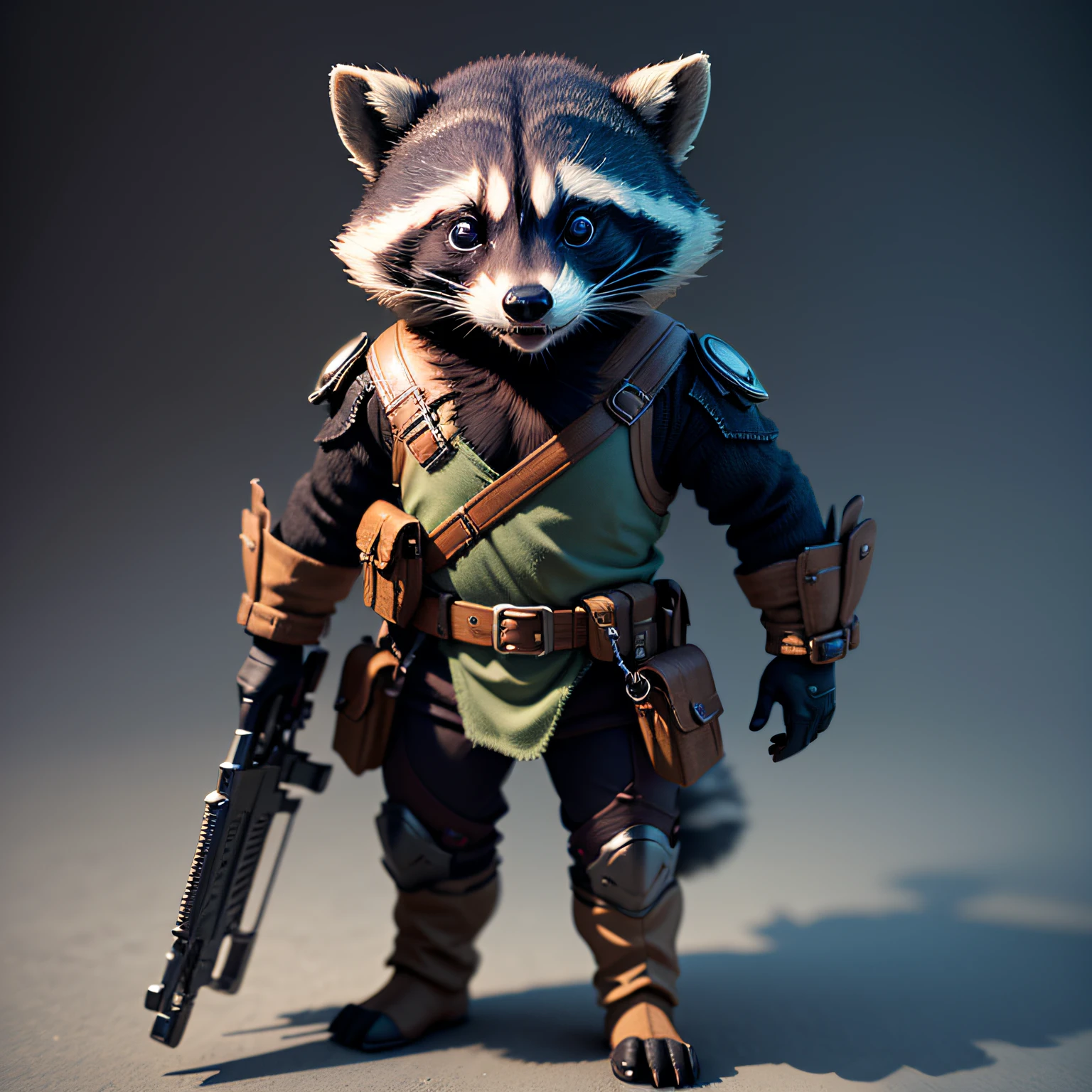 raccoon soldier Take a weapon,Futuristic,Sense of technology,mockup,3D,blind box of toy, full length shot,pastel,translucent shader,shiny materials, clean the background, the best quality,ultra detailed,soft shadows,soft light,dreamy color,C4D,pinterest,bahance --auto