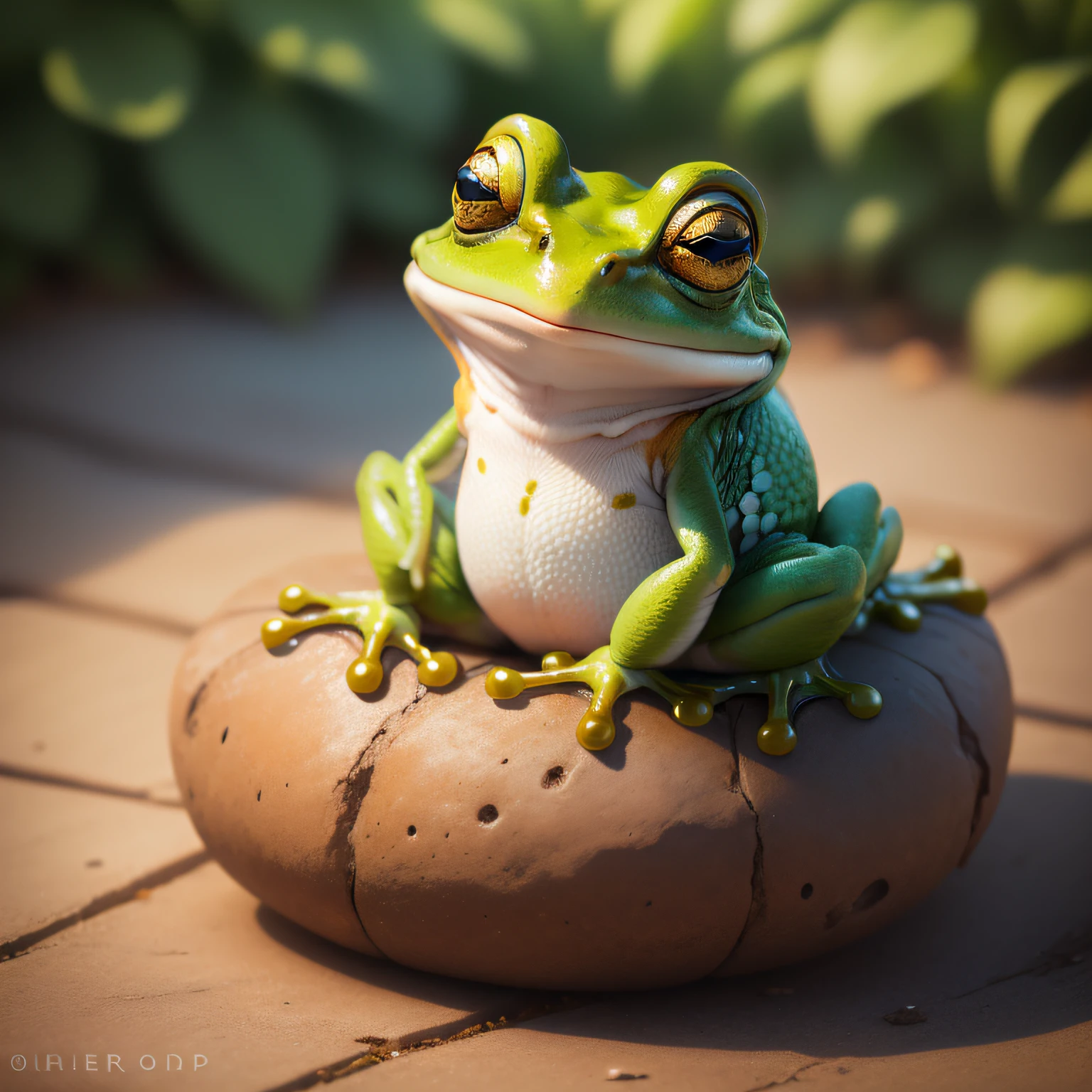 reproduce the frog in the photo in other scenarios