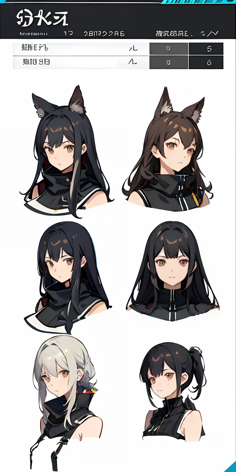 character sheet, arknights, anime girl