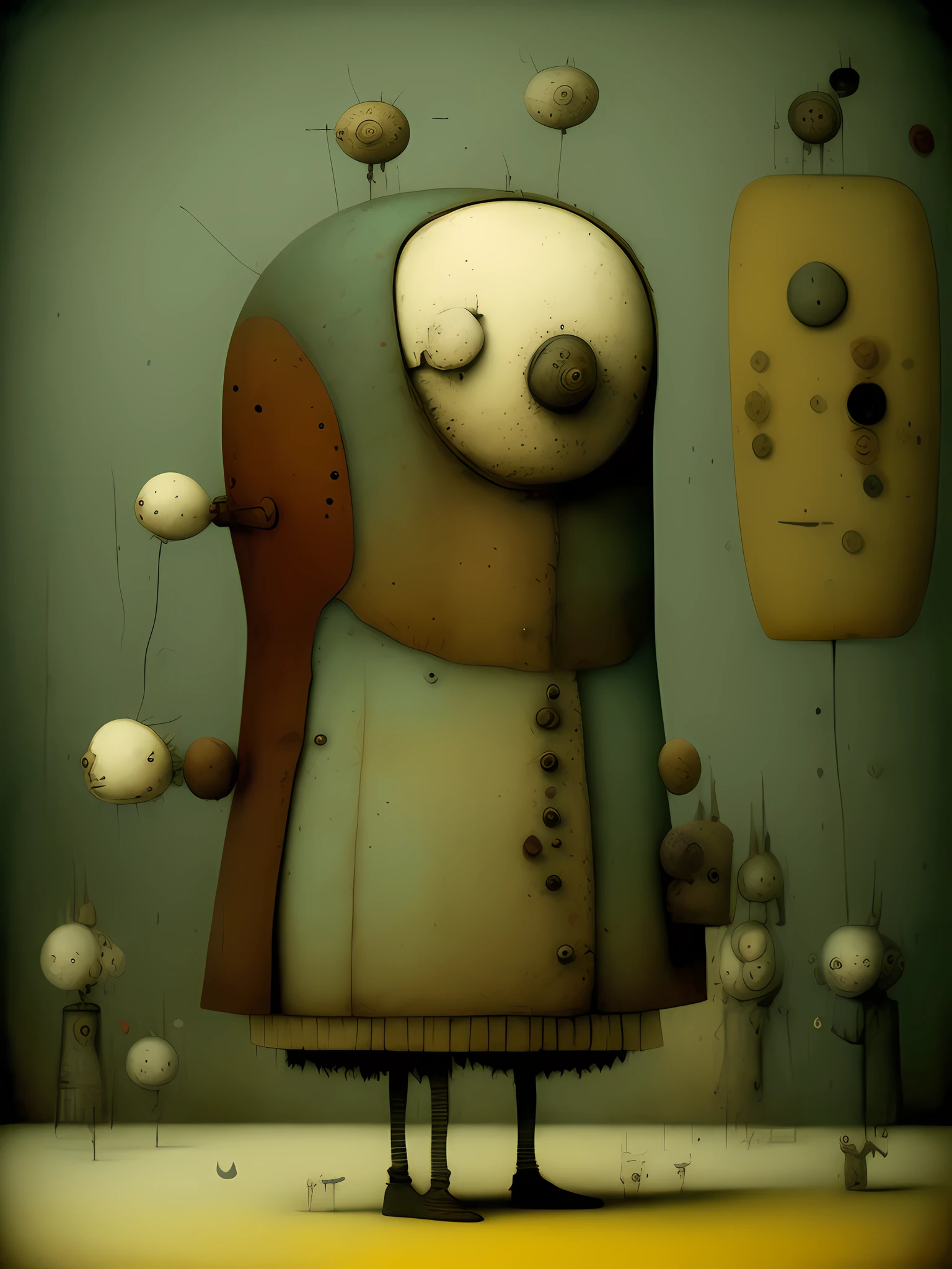 (best illumination, colorful, happy, upbeat), punk style(beagle punk), Hieronymus Bosch+Gabriel Pacheco vibes, Don Hertzfeldt-inspired surreal elements, something in the way.
