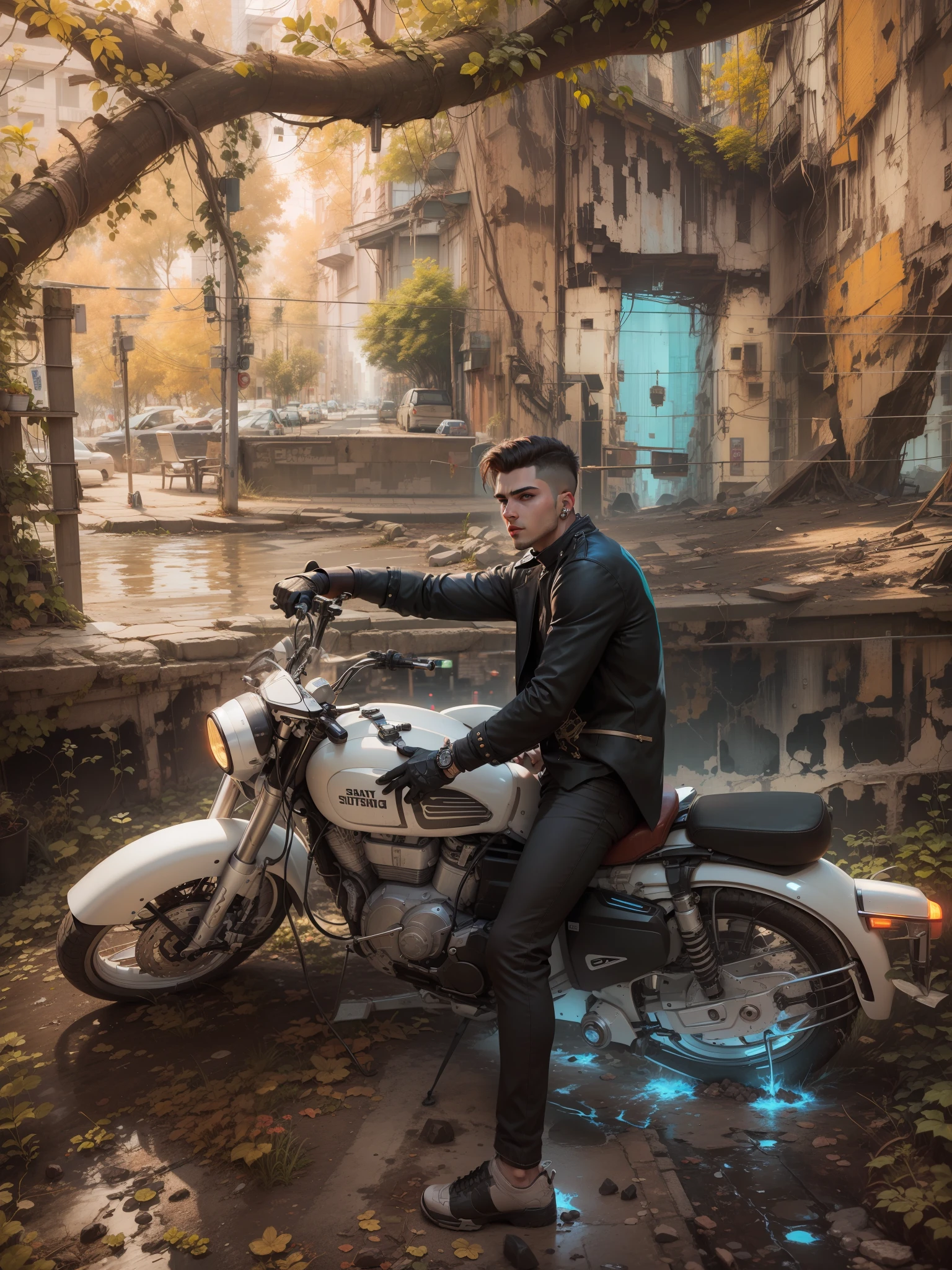 Change background cyberpunk handsome boy, realistic face,8k,
